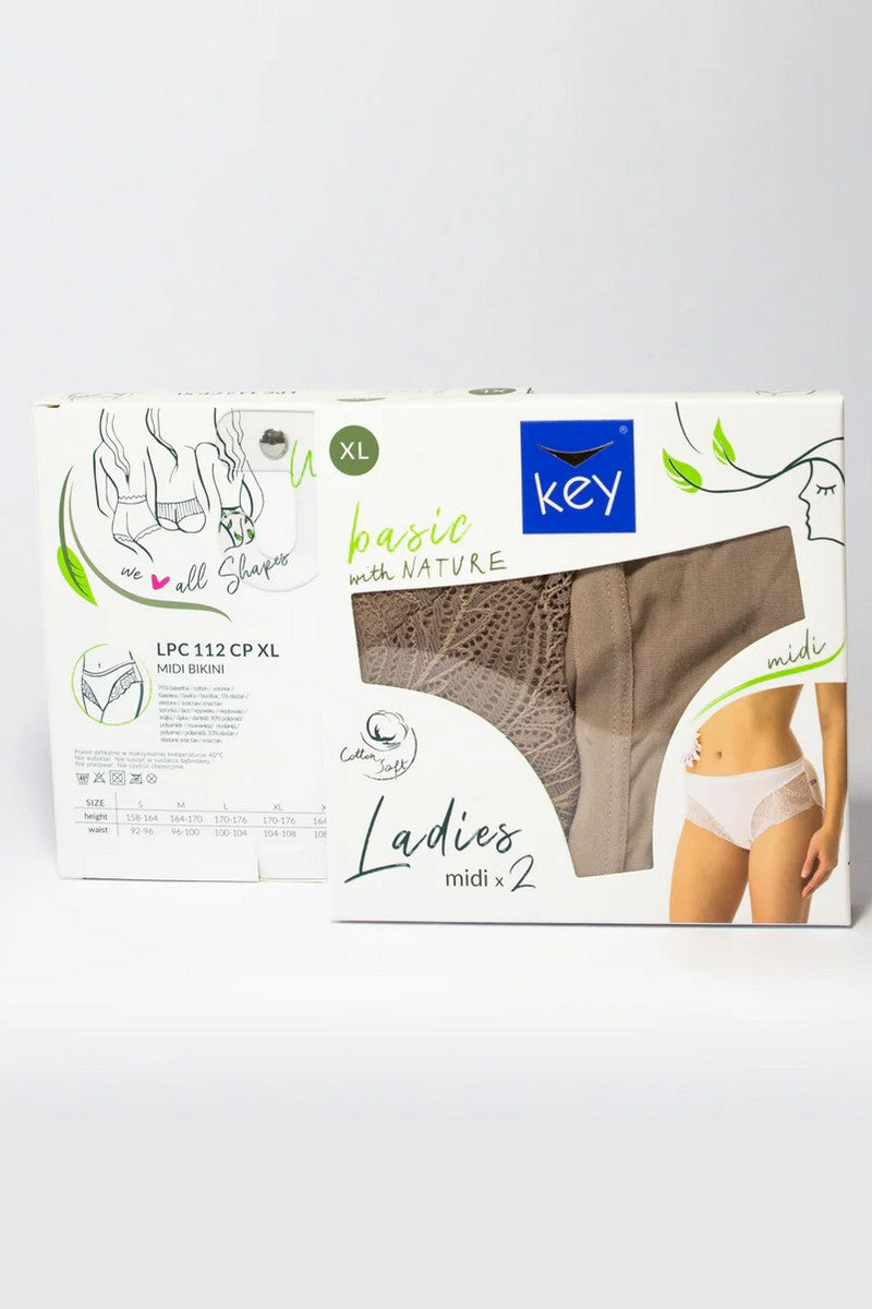 Хлопковые трусики слип LPC 112 (2 шт.) cappucino