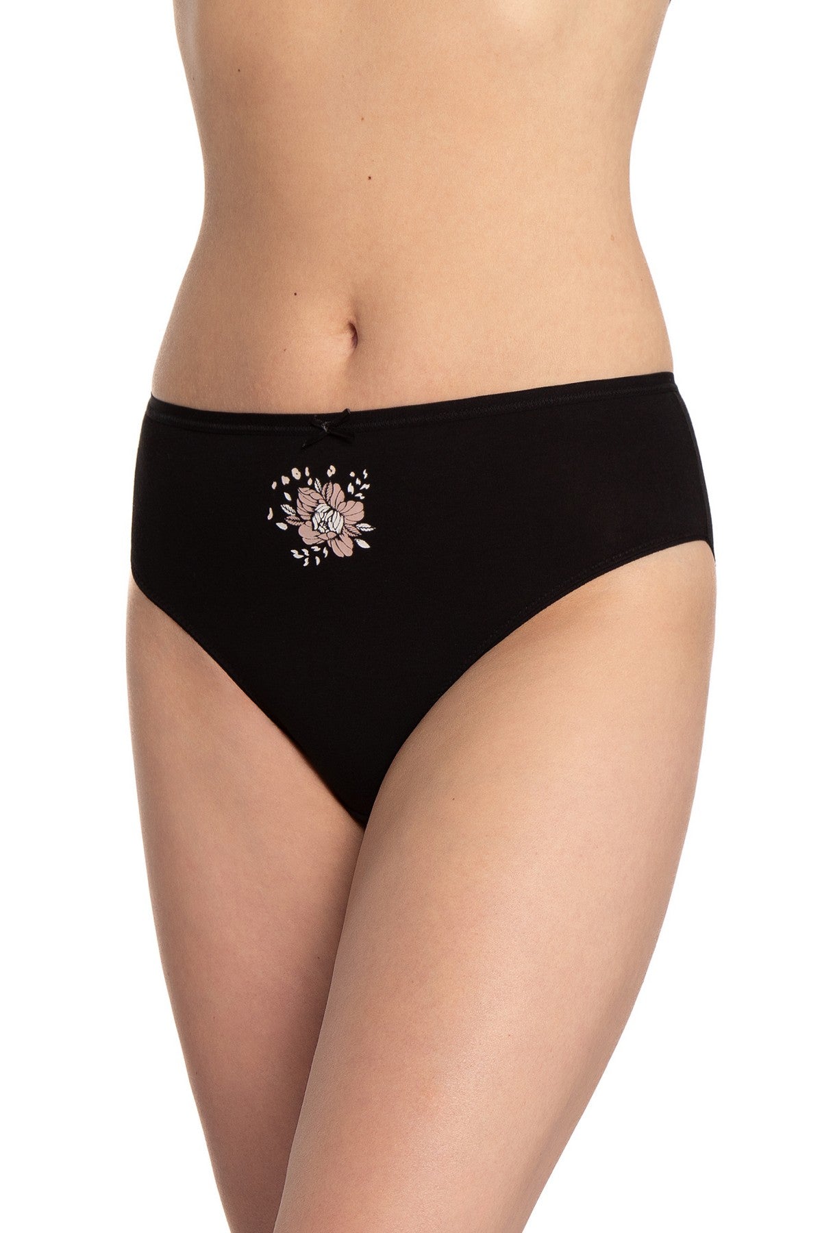 Бавовняні трусики сліпи 127BI-31 black/beige (3 шт.)