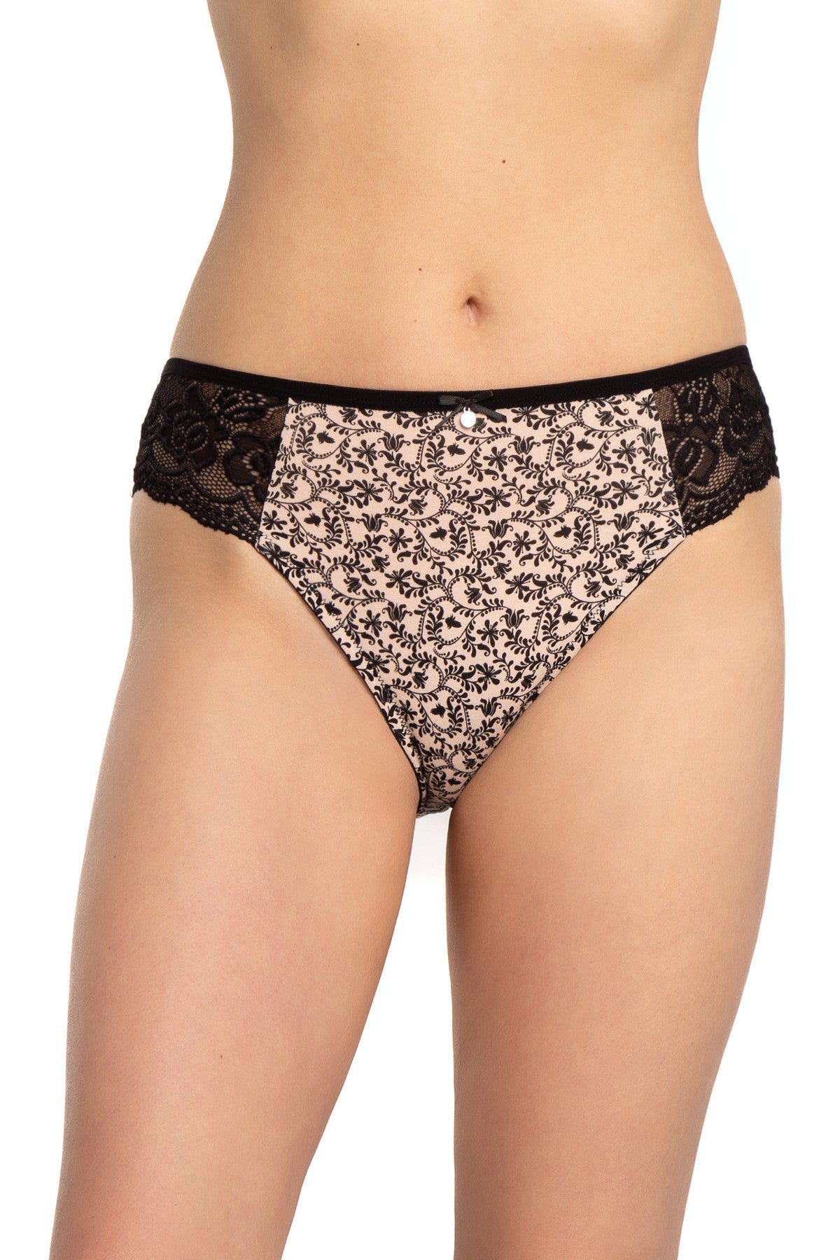 Бавовняні трусики сліпи 1587BI black/beige (2 шт.)