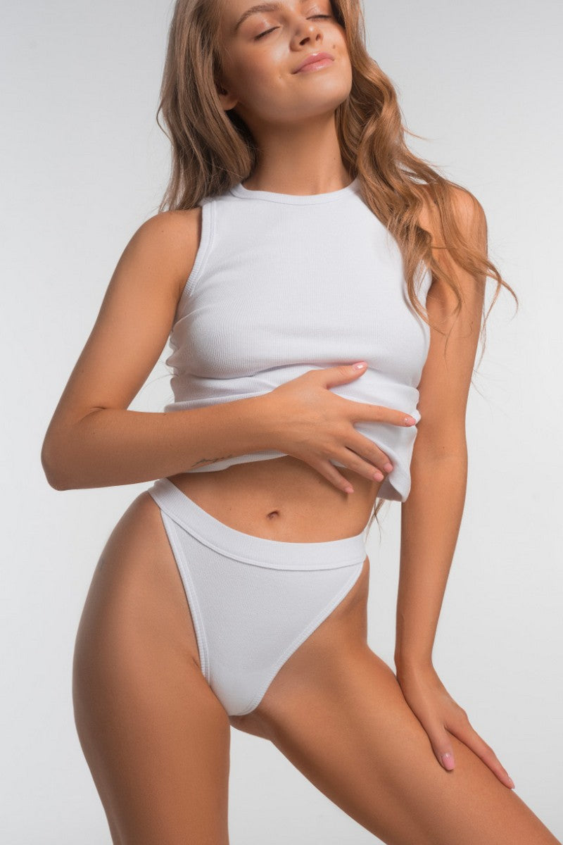 Трусики стринг в рубчик L5157BR-M Rubus white