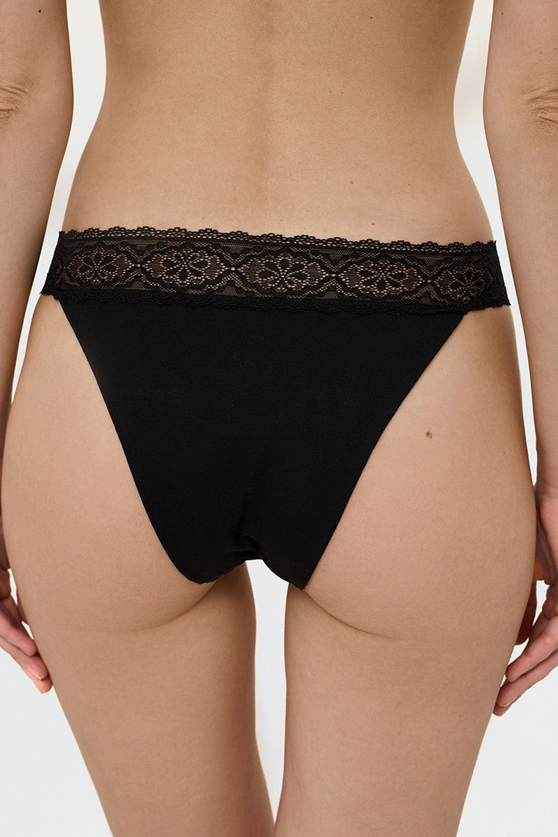 Хлопковые трусики слип L5178Br black