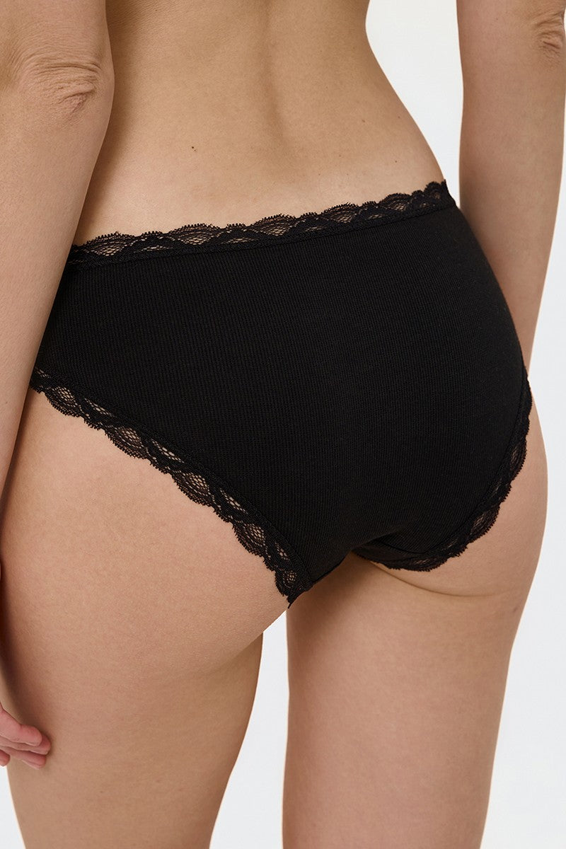 Трусики слип в рубчик L5181T black