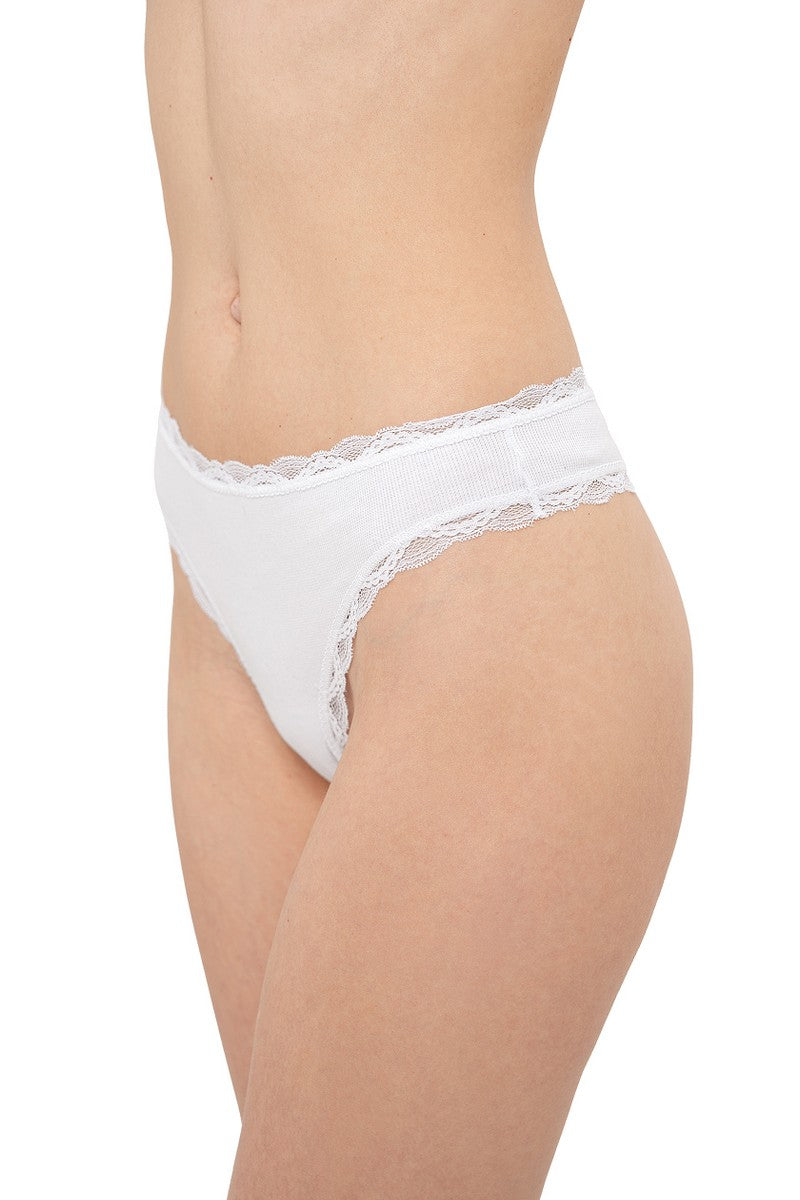 Трусики стринг в рубчик L5182S white