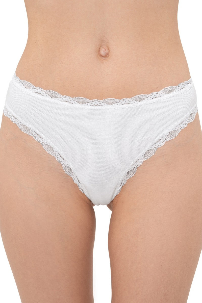 Трусики стринг в рубчик L5182S white