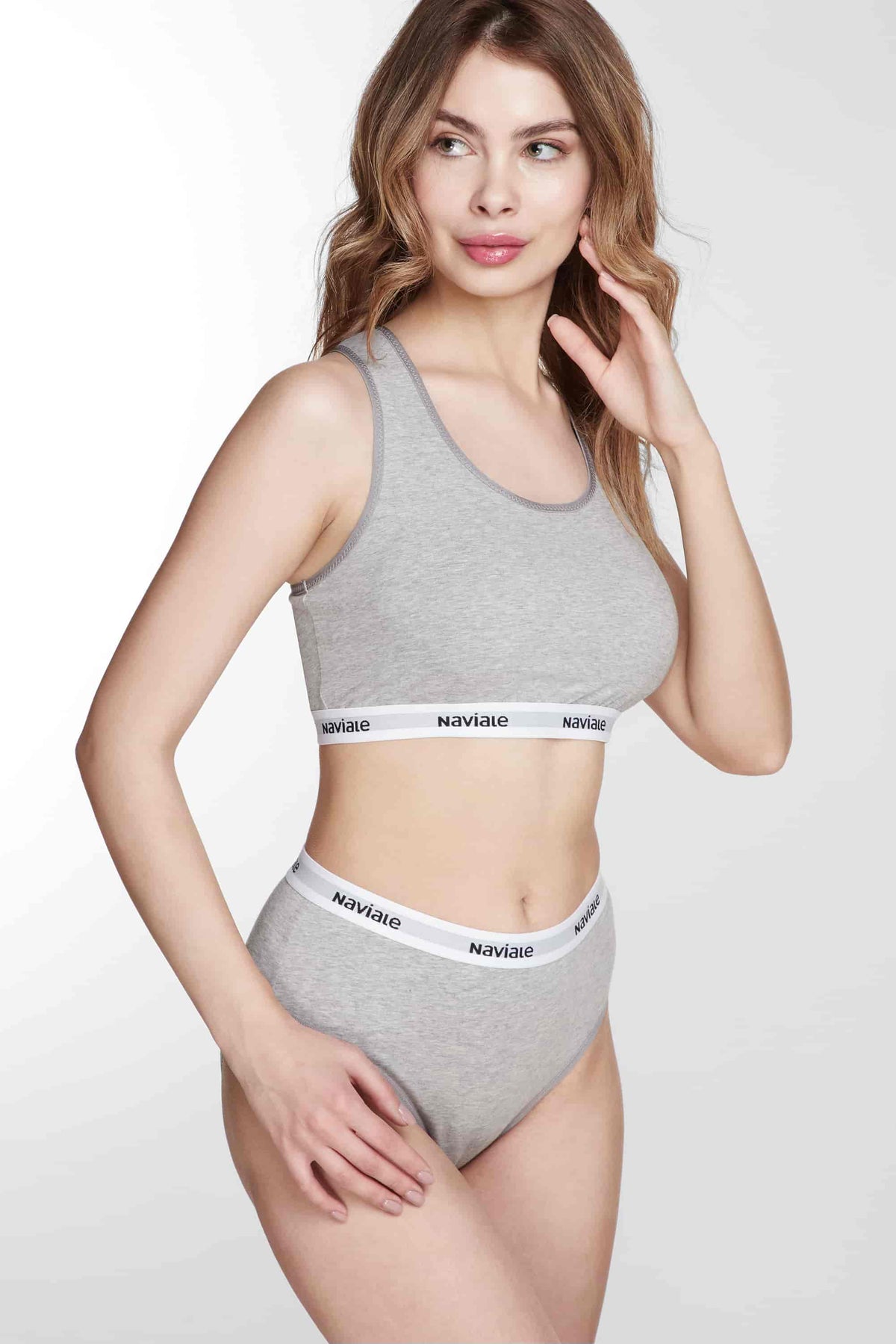 Хлопковые трусики слип LU123-03 melange
