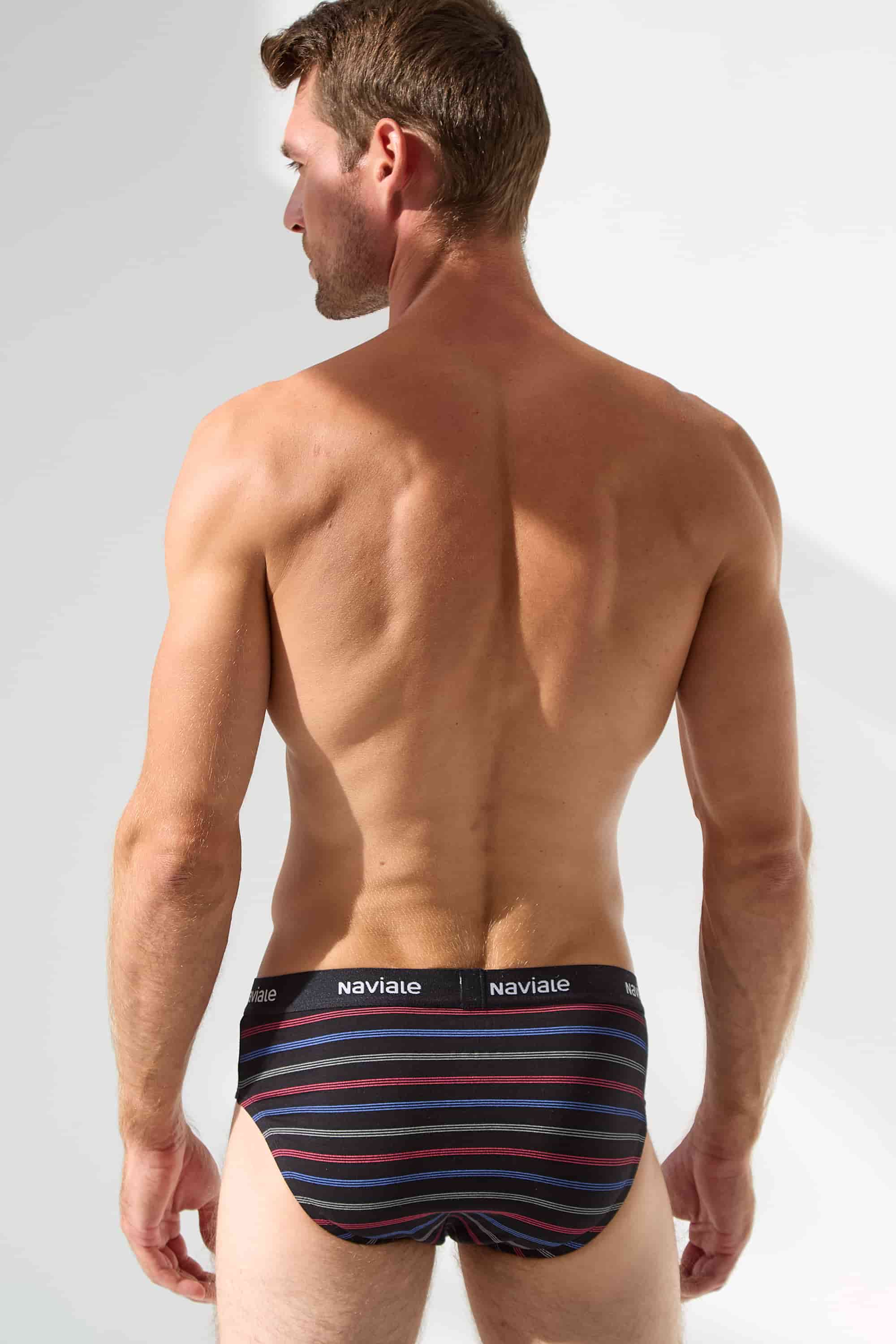 Мужские трусы слип MU202-02 Sierra black/strip