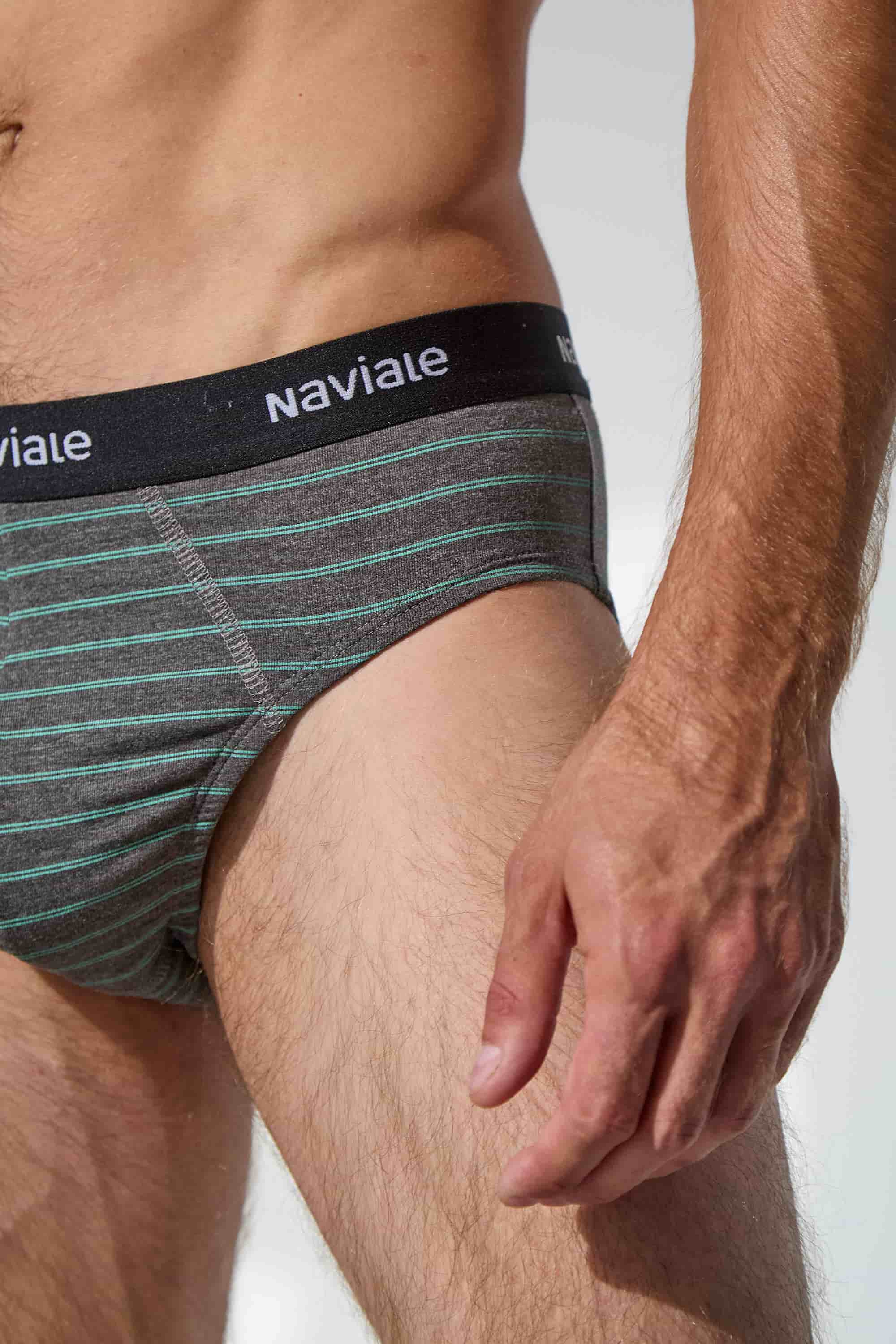 Мужские трусы слип MU202-02 Sierra gray/azure