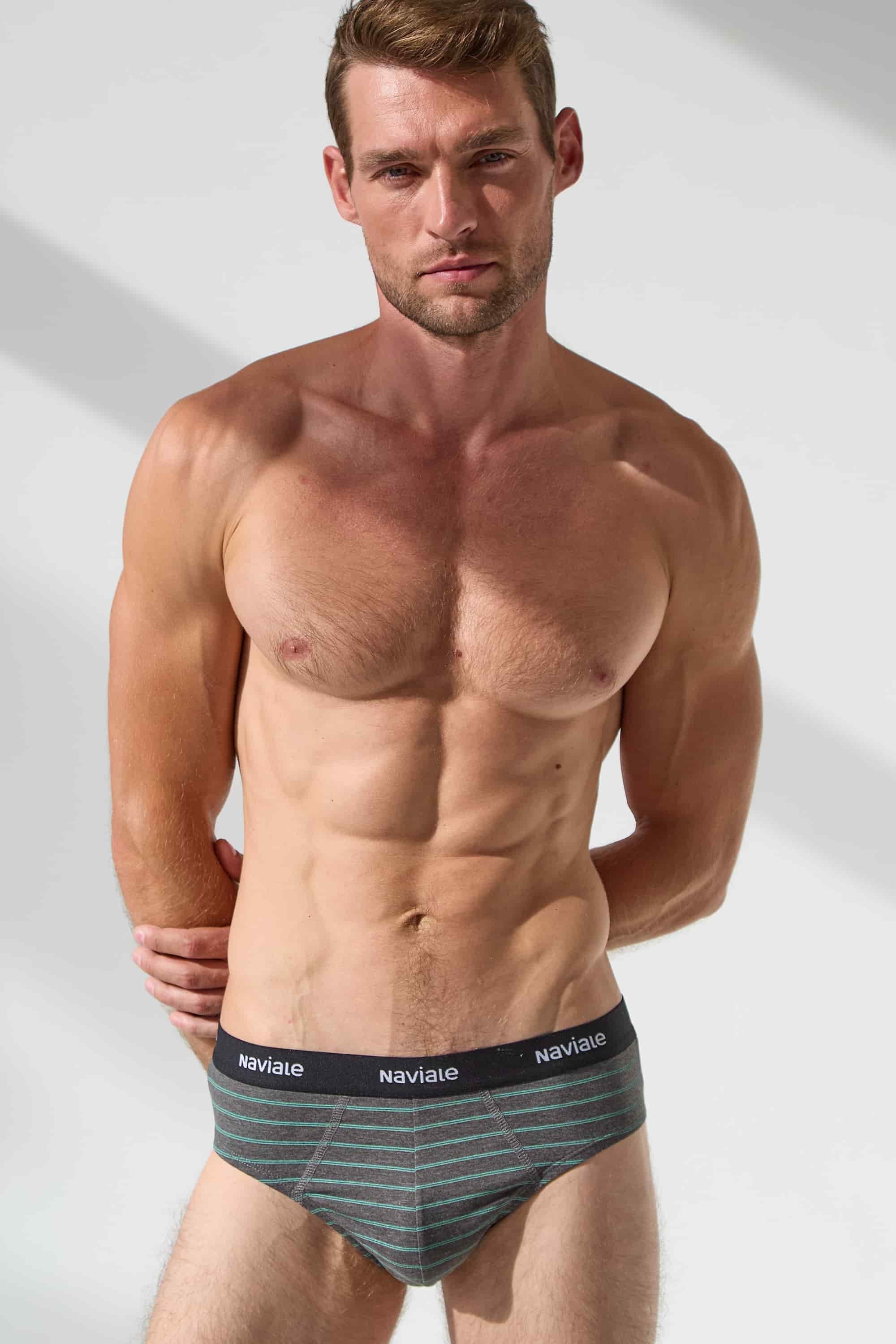 Мужские трусы слип MU202-02 Sierra gray/azure