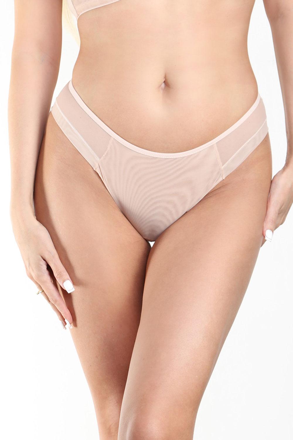 Трусики бразилиана из микросетки 671-003 peony