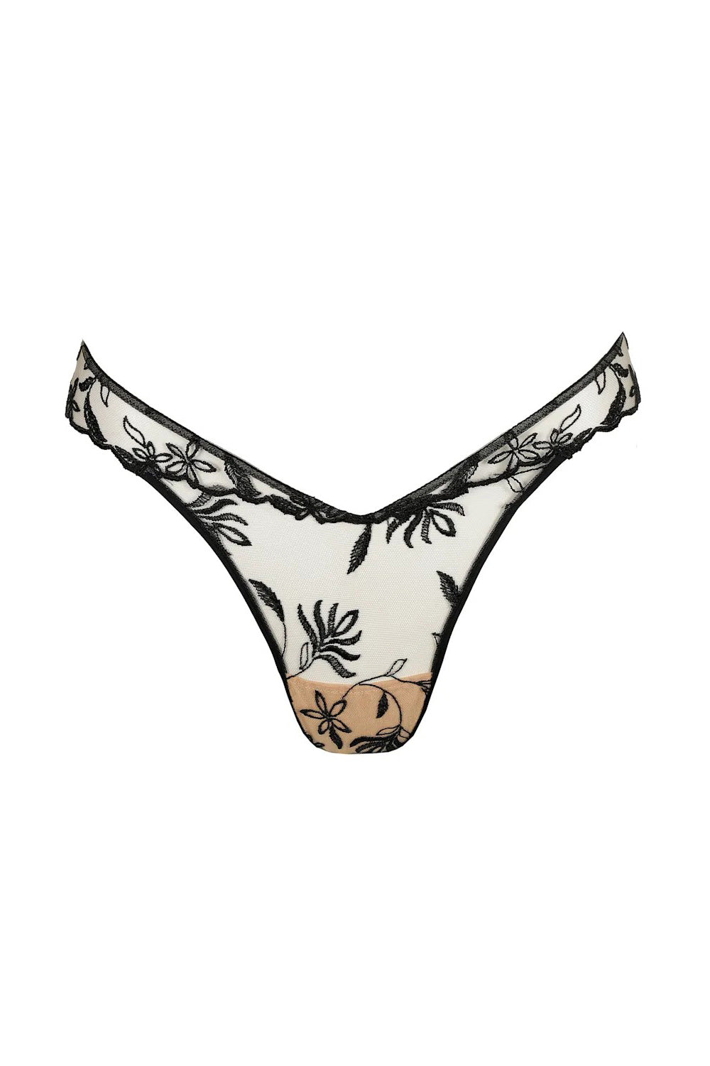 Трусики стринг с вышивкой 3500860 Shay black