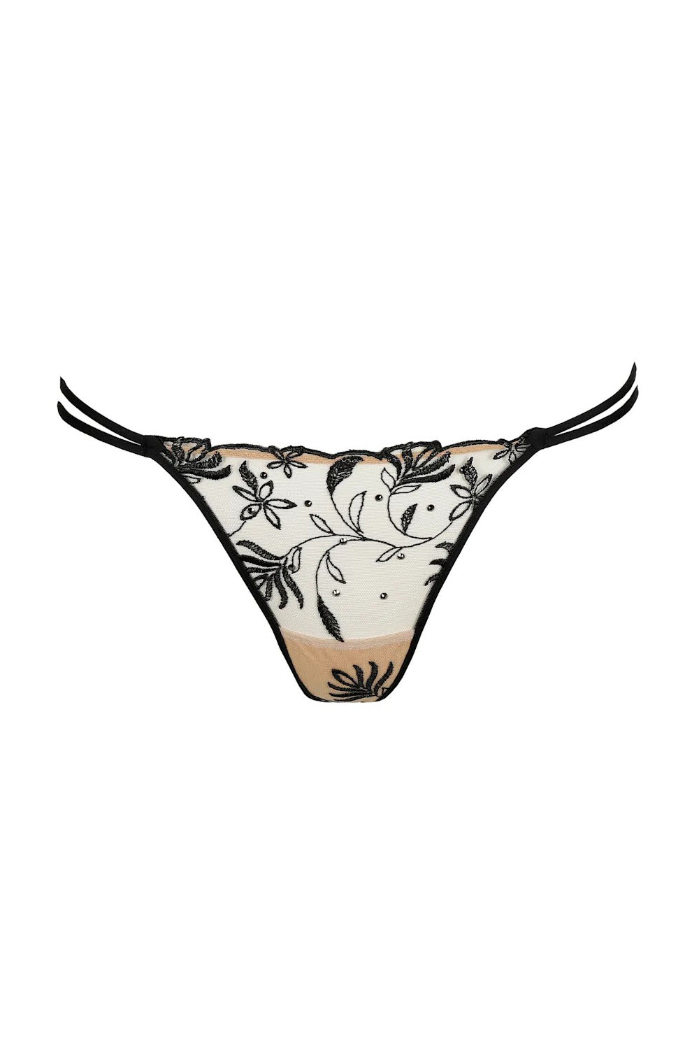 Трусики стринг с вышивкой 3500863 Shay black