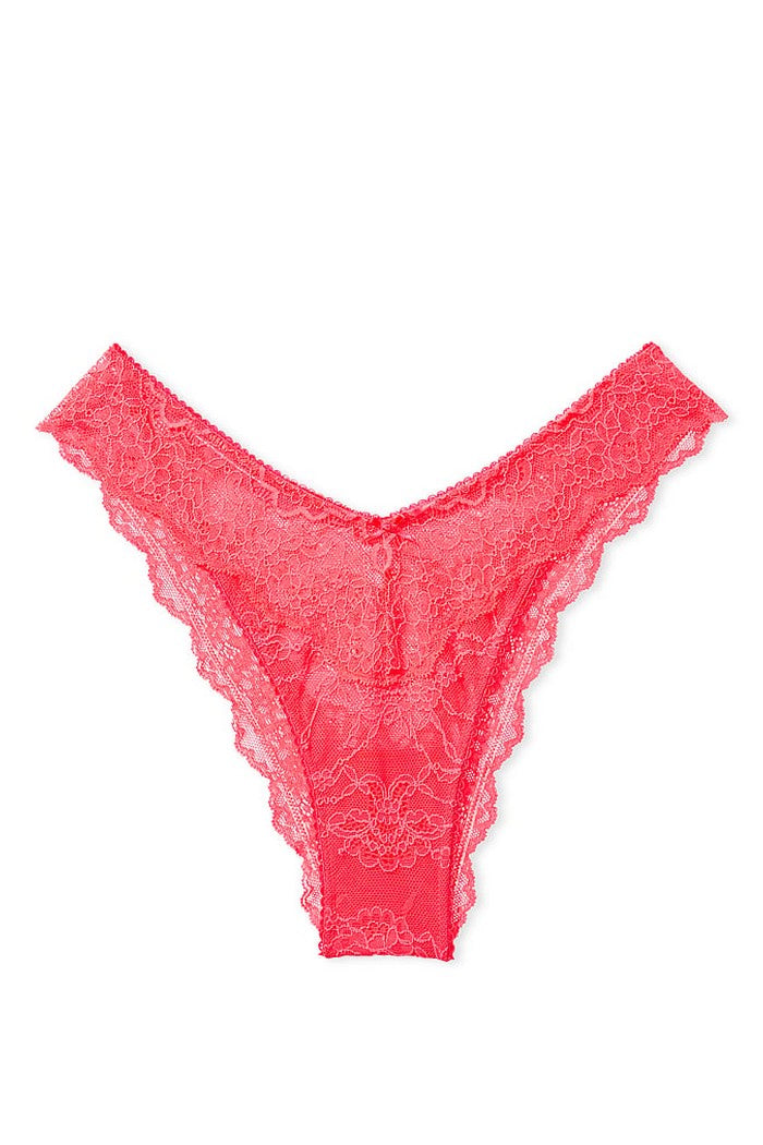 Кружевные трусики бразилиана 117019940 coral