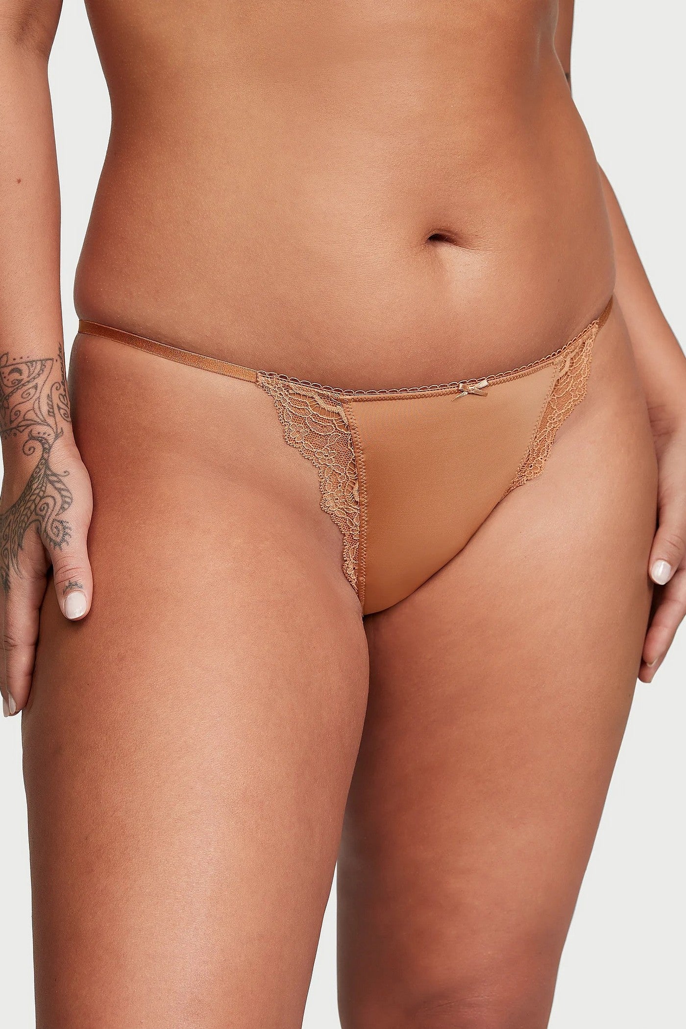 Трусики бікіні з мереживом 148113152 beige