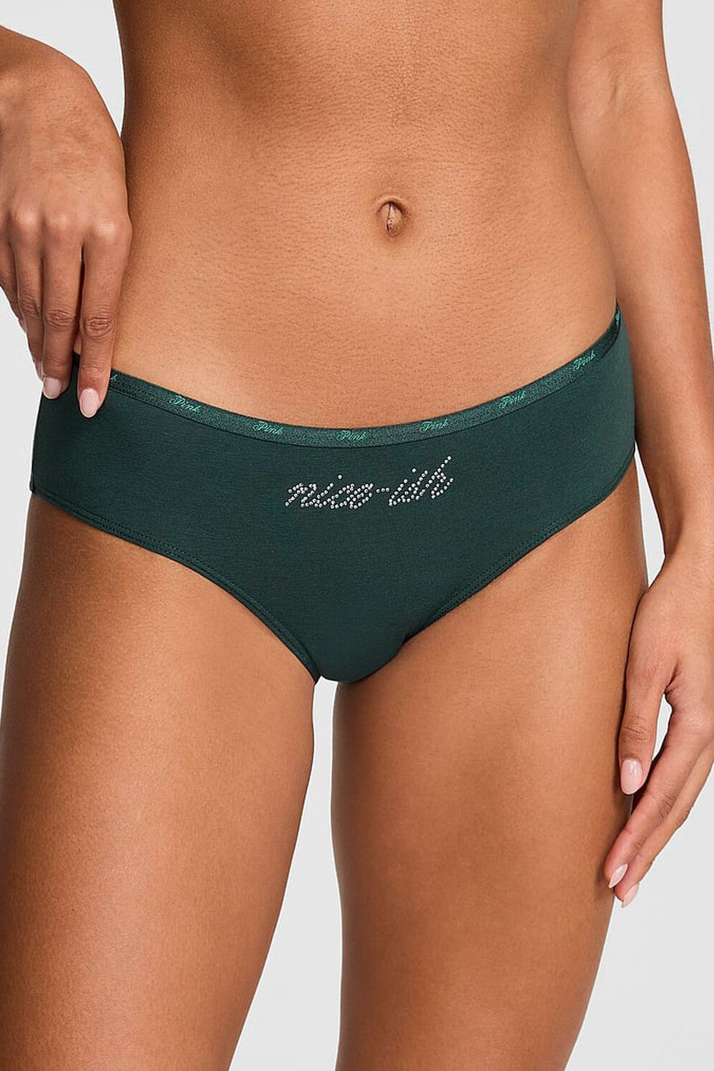 Бавовняні трусики зі стразами 152882177 green Victoria`s Secret