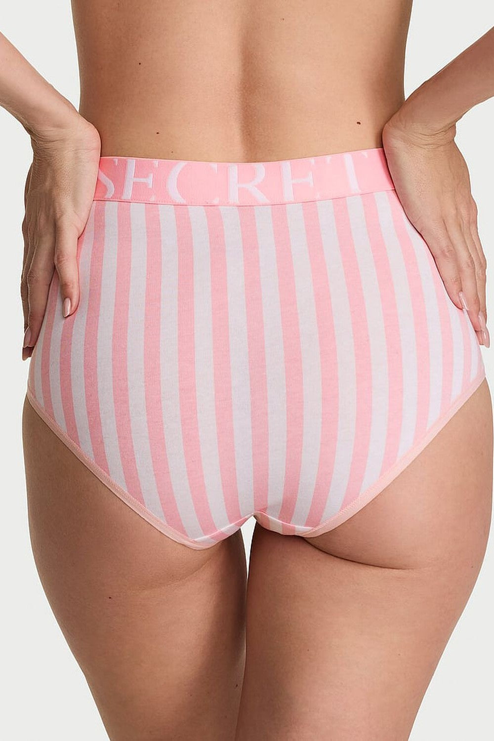 Високі трусики брифі 157820266 white/rose Victoria`s Secret
