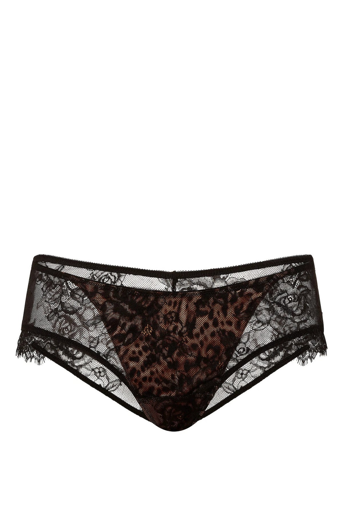 Мереживні шортики 157910978 black/leopard Victoria`s Secret