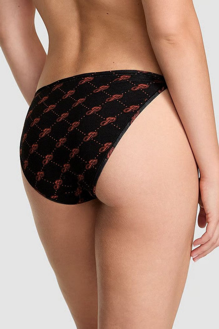 Трусики бікіні з принтом 182326867 black Victoria`s Secret вигляд ззаду