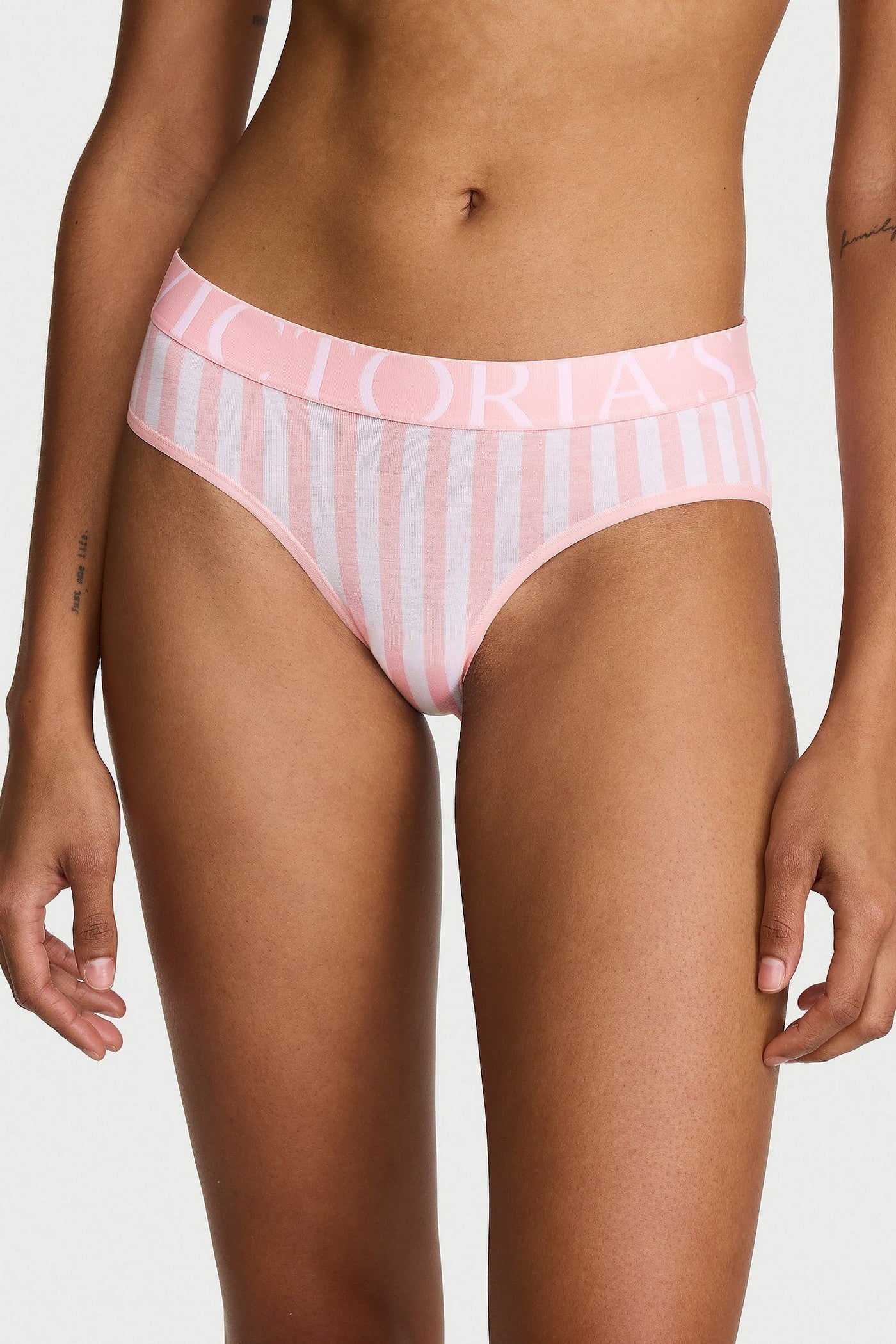 Бавовняні трусики сліпи 20402696 white/rose Victoria`s Secret