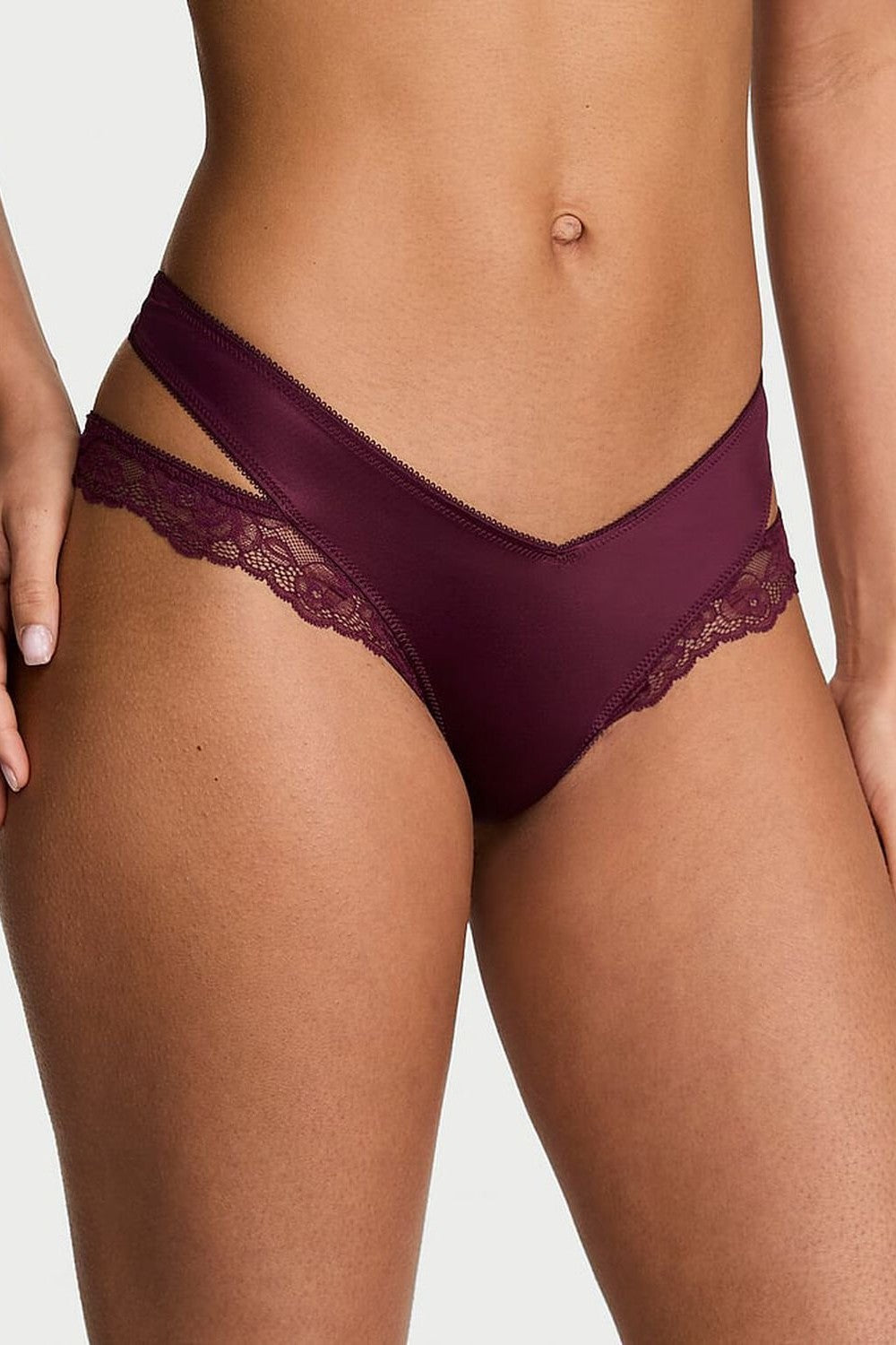 Трусики з розрізами 207278643 bordo Victoria`s Secret