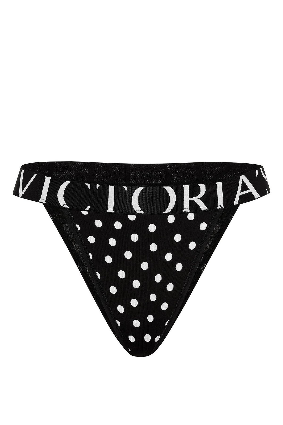 Бавовняні трусики танга 220568415 black/white Victoria`s Secret