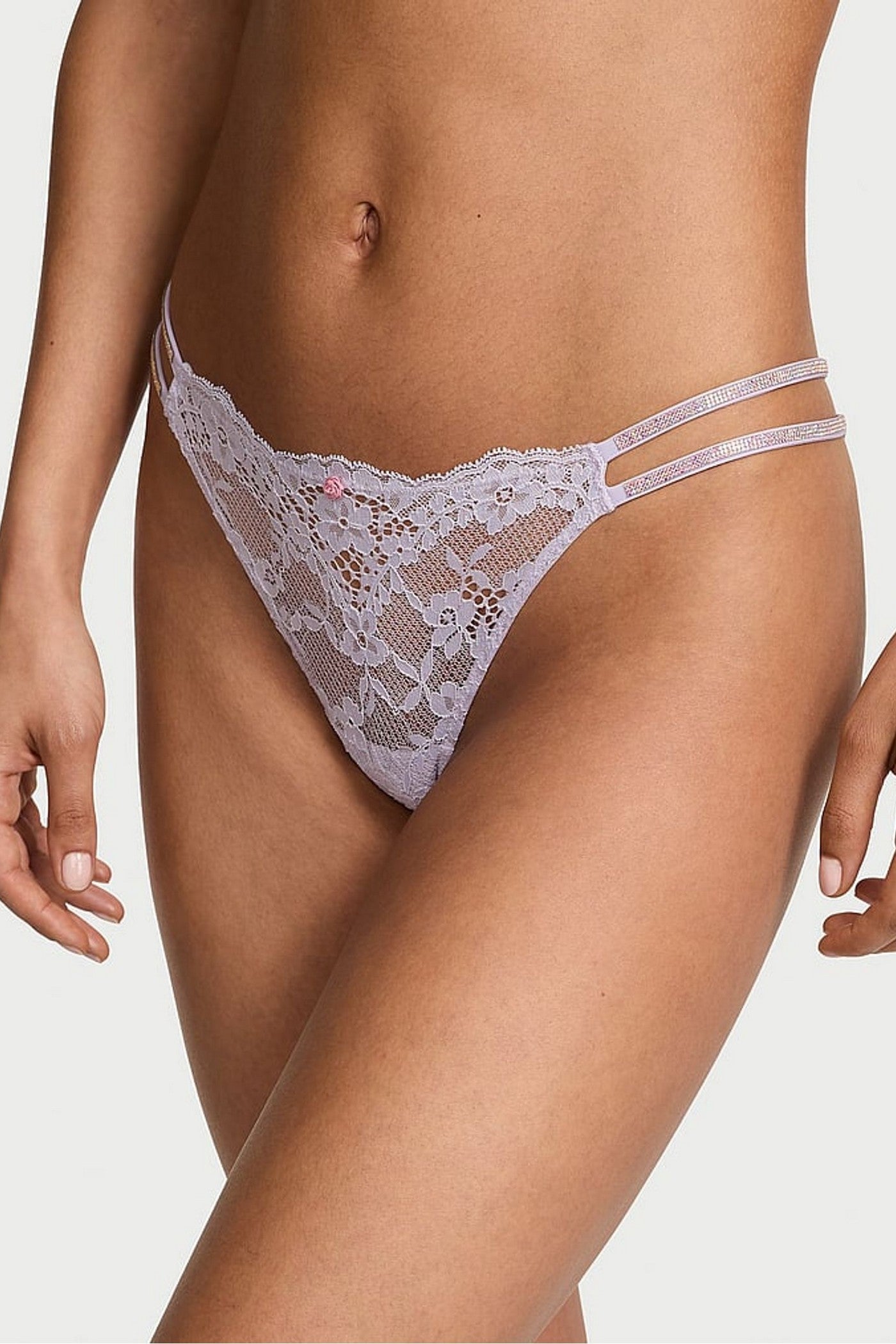 Кружевные трусики танга 232132701 lilac