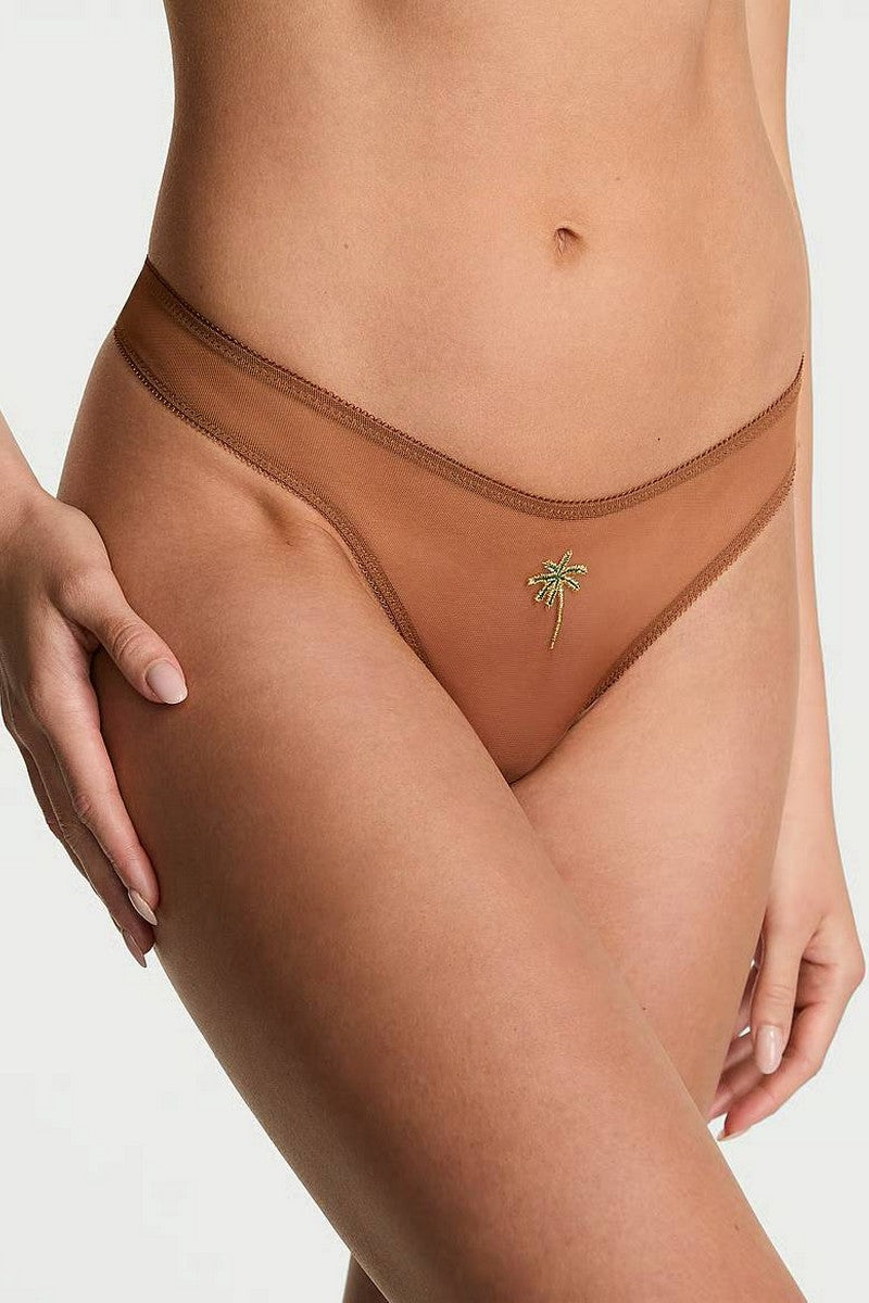 Трусики стринг из микросетки 240719510 brown