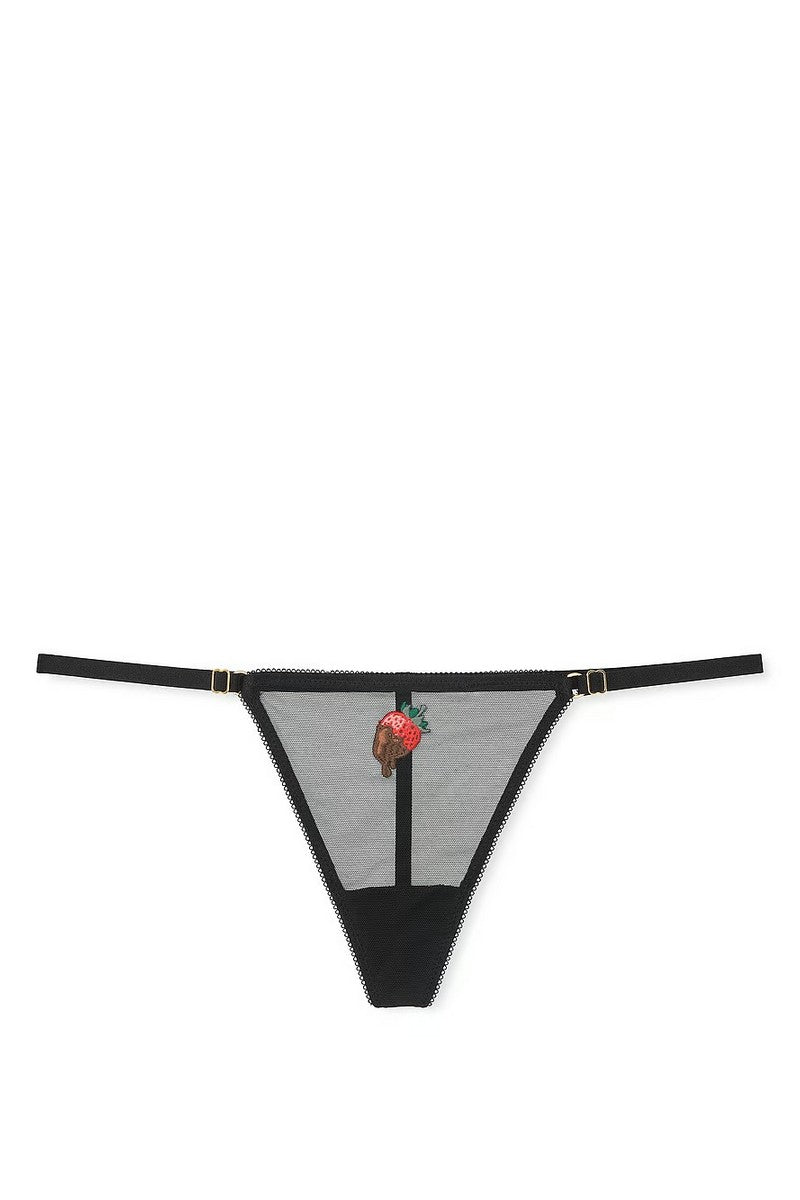 Трусики стрінги з вишивкою 245077391 black