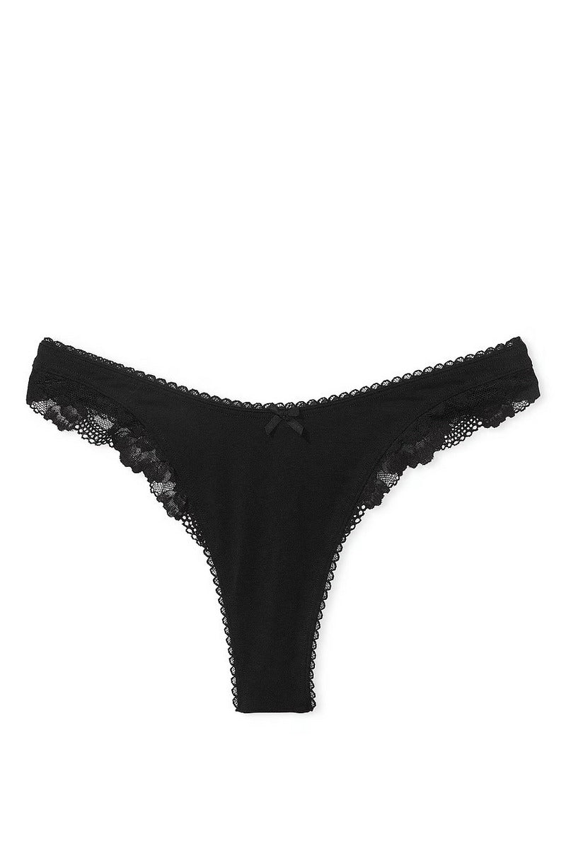 Бавовняні трусики стрінги 249342287 black