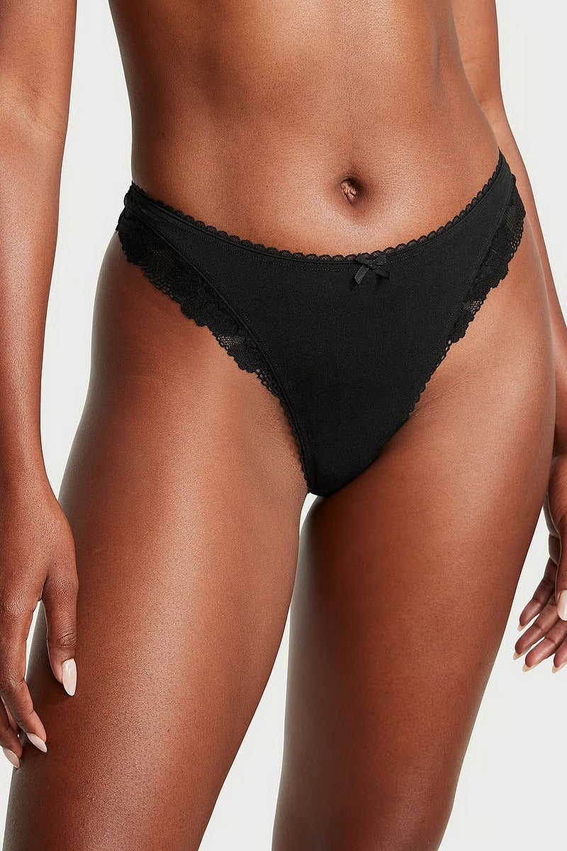 Хлопковые трусики стринг 249342287 black