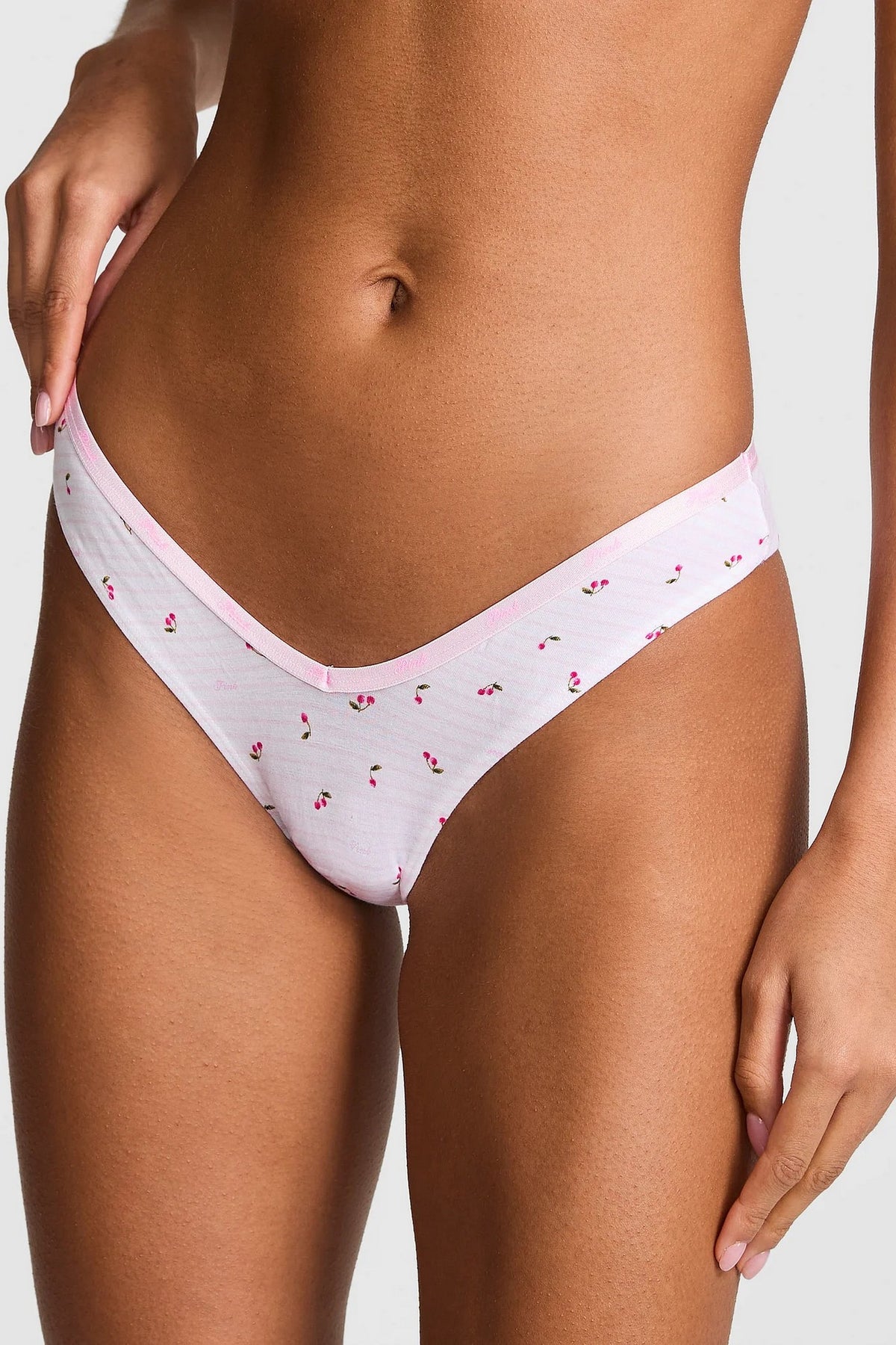 Бавовняні трусики танга 255474320 white/rose Victoria`s Secret