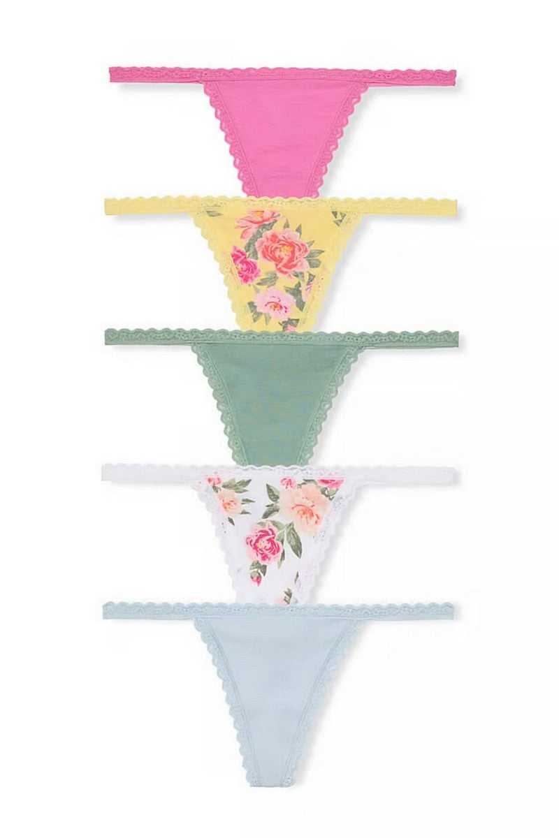 Хлопковые трусики стринг 278894539 multi (5 шт.)