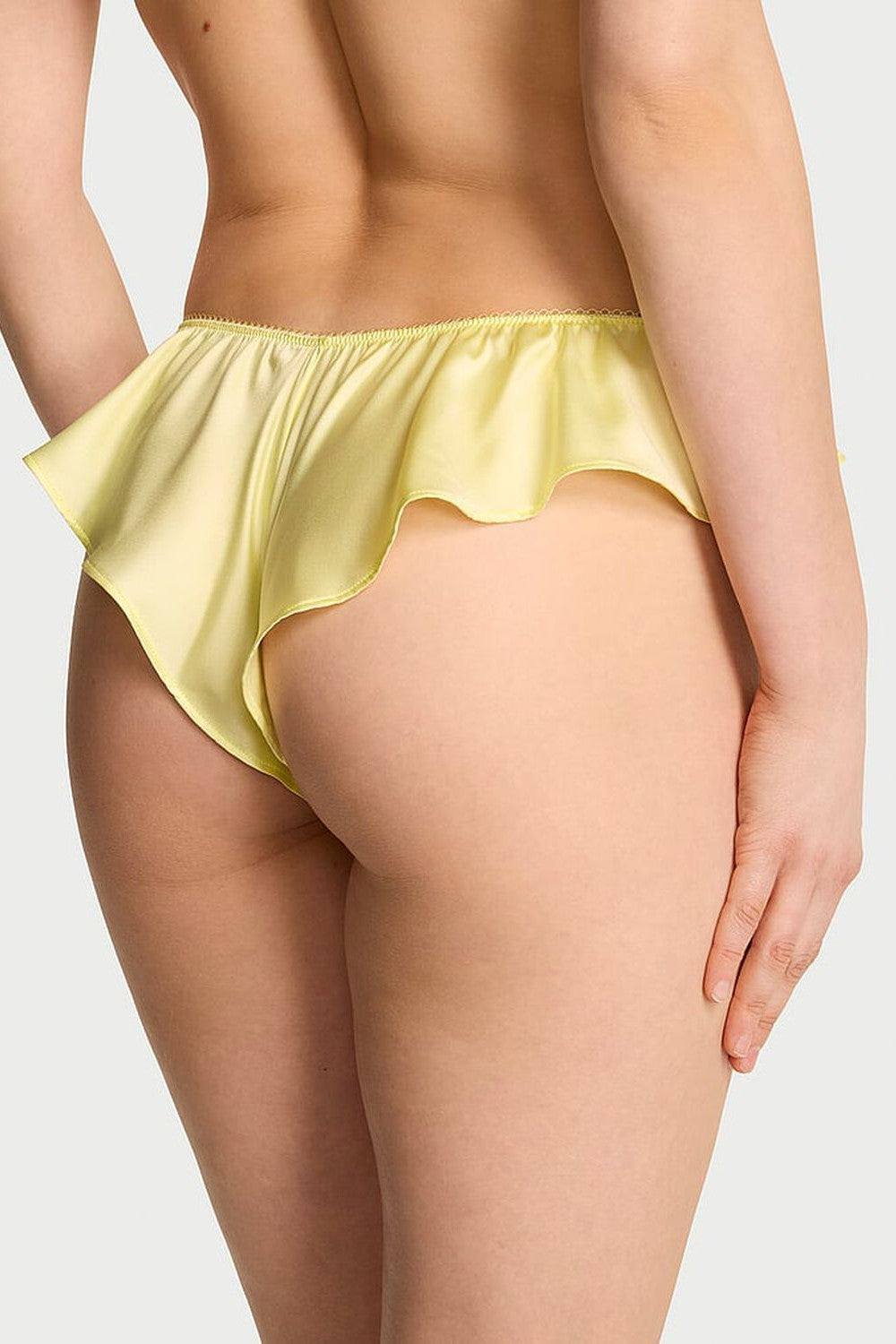 Трусики бразиліана з волані 309648501 yellow Victoria`s Secret