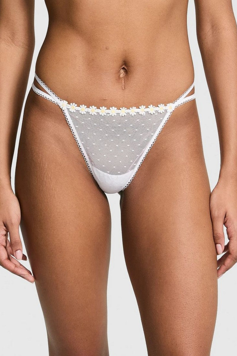 Трусики стринг с вышивкой 320095725 white