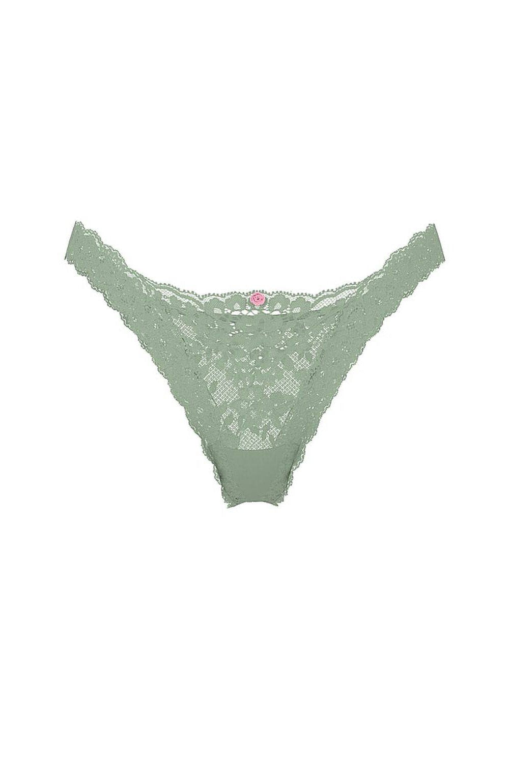 Мереживні трусики бразиліана 325793801 green Victoria`s Secret