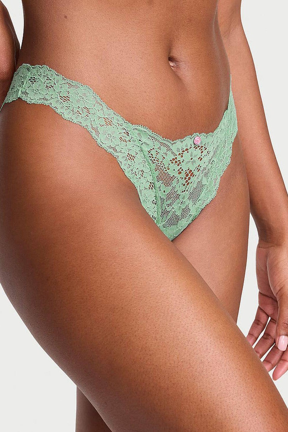 Мереживні трусики бразиліана 325793801 green Victoria`s Secret