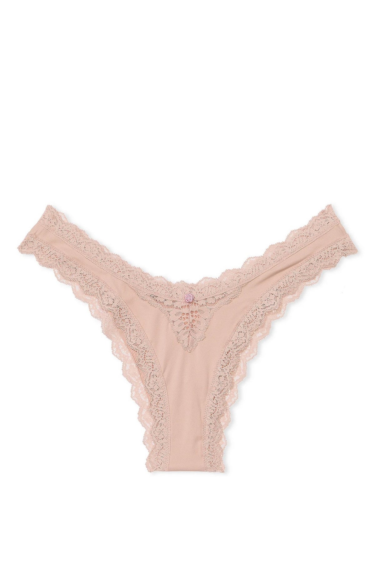 Трусики бразиліана з мереживом 337650812 beige Victoria`s Secret