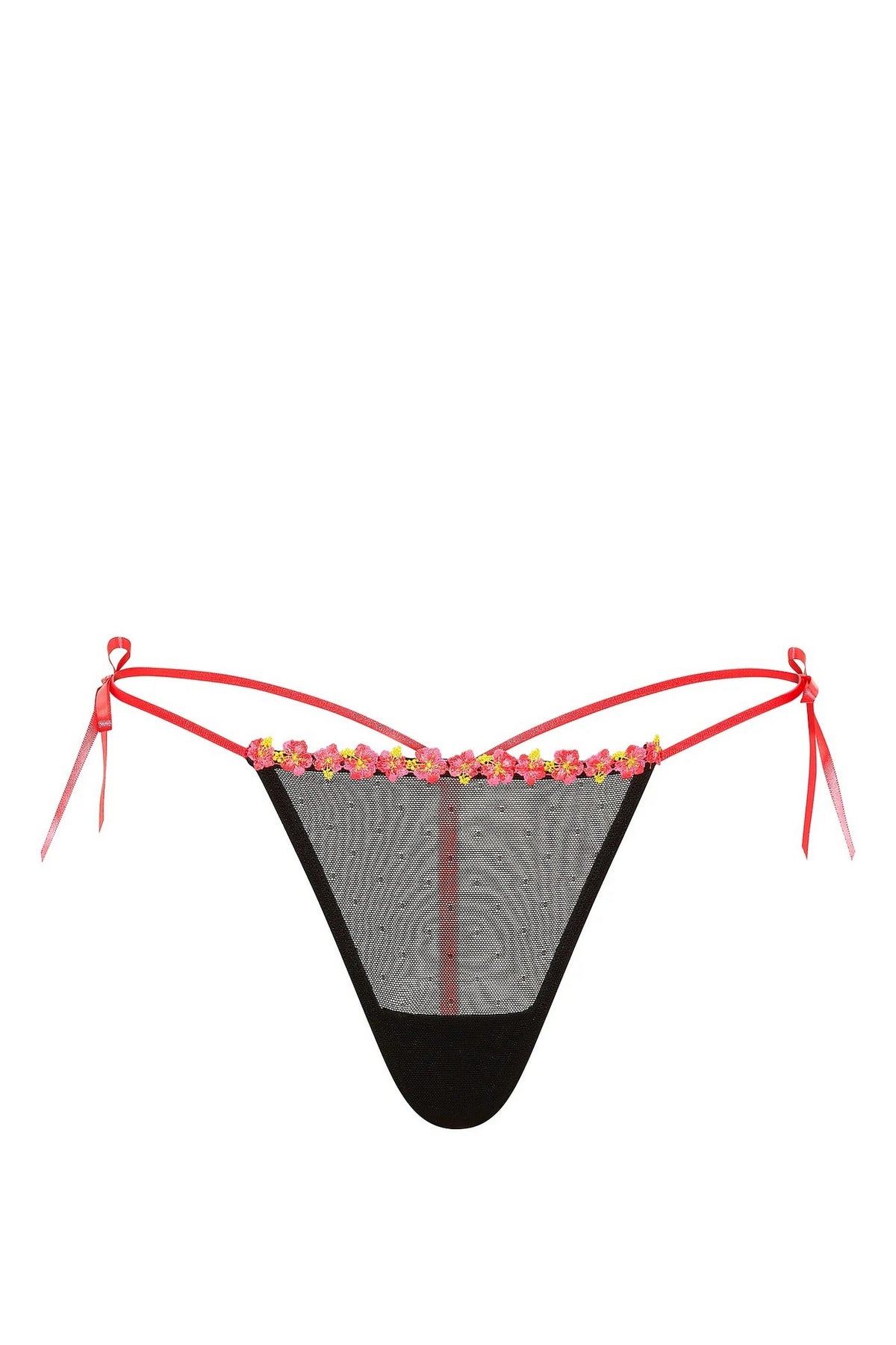 Трусики стрінги із вишивкою 340414949 black Victoria`s Secret