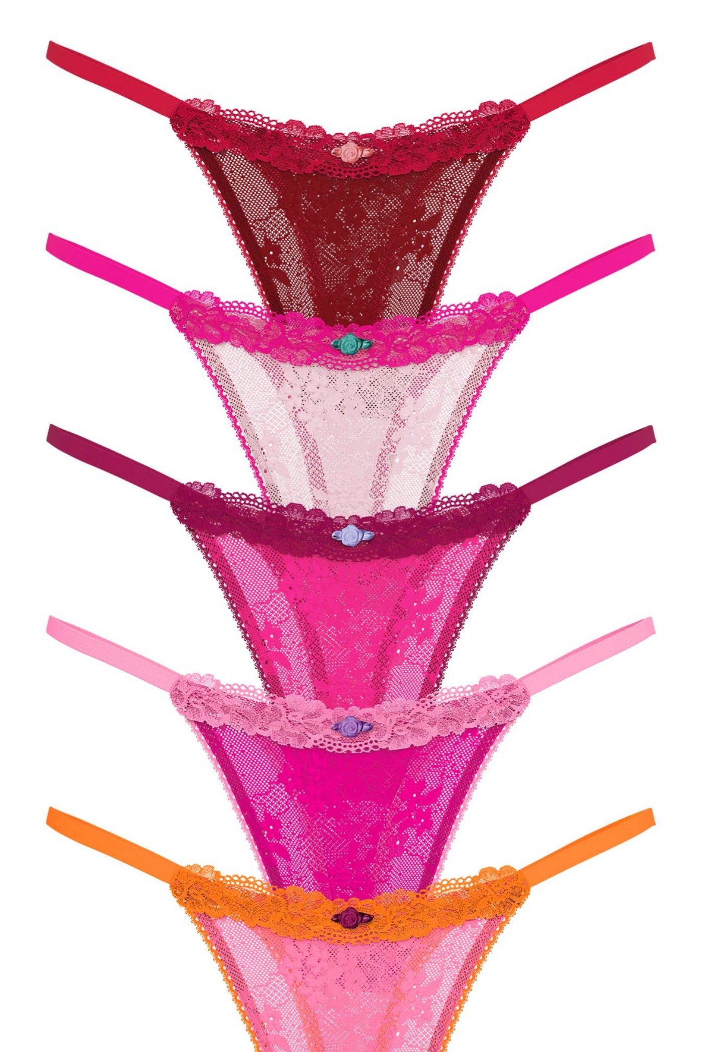 Мереживні трусики стрінги 349017177 (5 шт.) multi