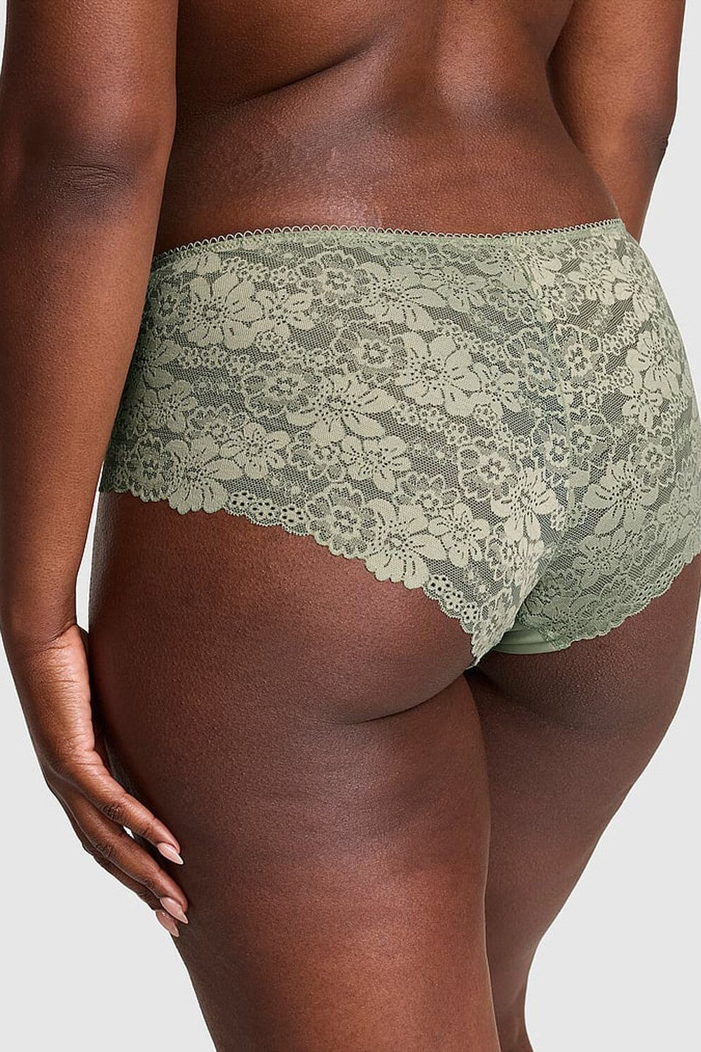 Безшовні шортики з мереживом 349942924 green Victoria`s Secret