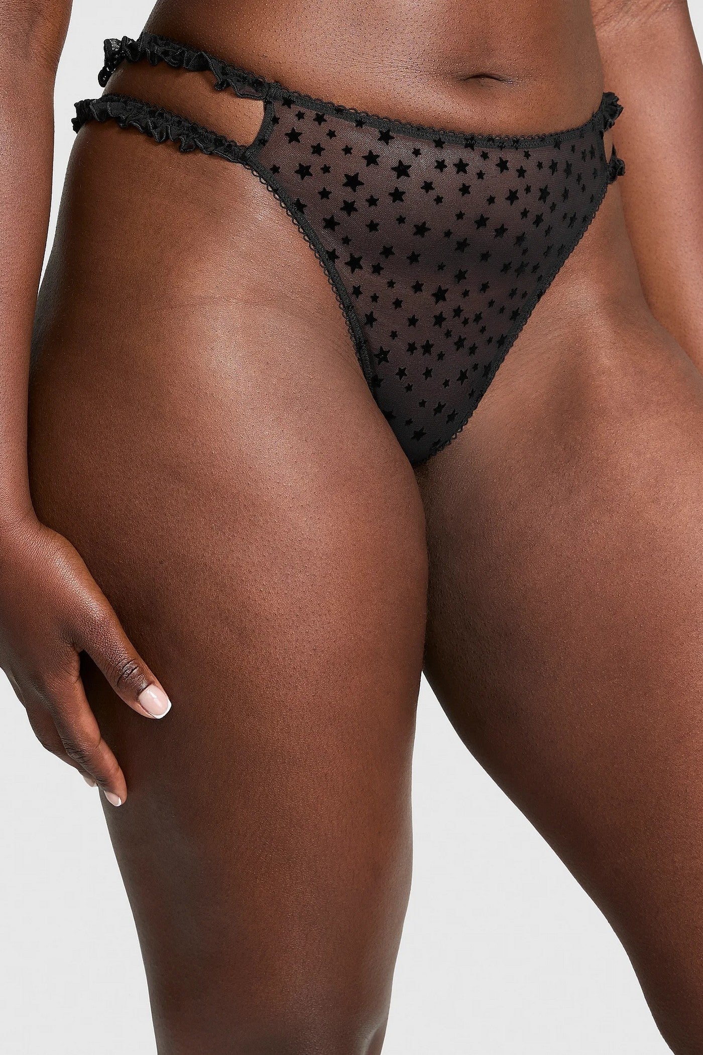 Трусики стринг со звездами 362830010 black