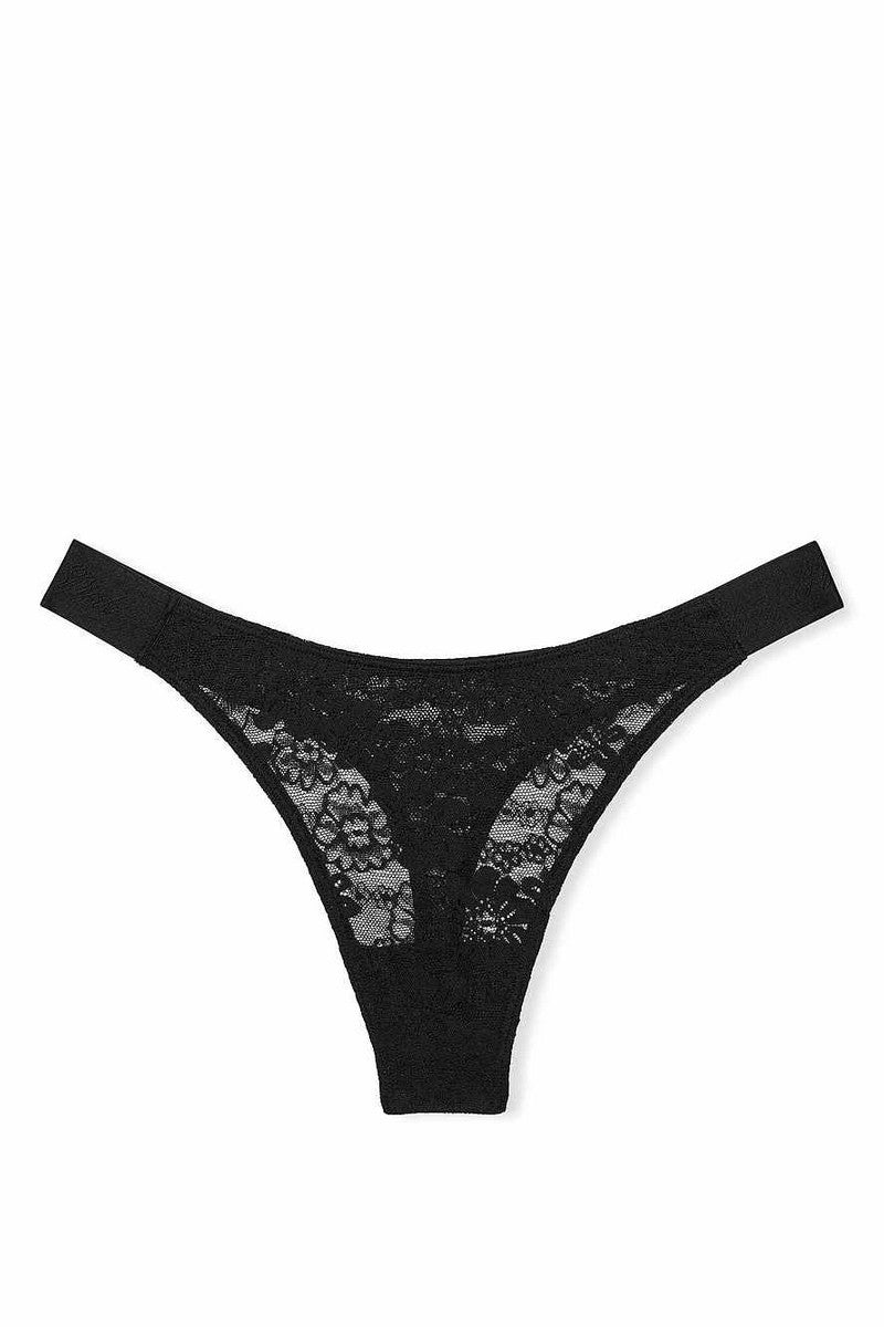 Мереживні трусики стрінги 420809772 black Victoria`s Secret