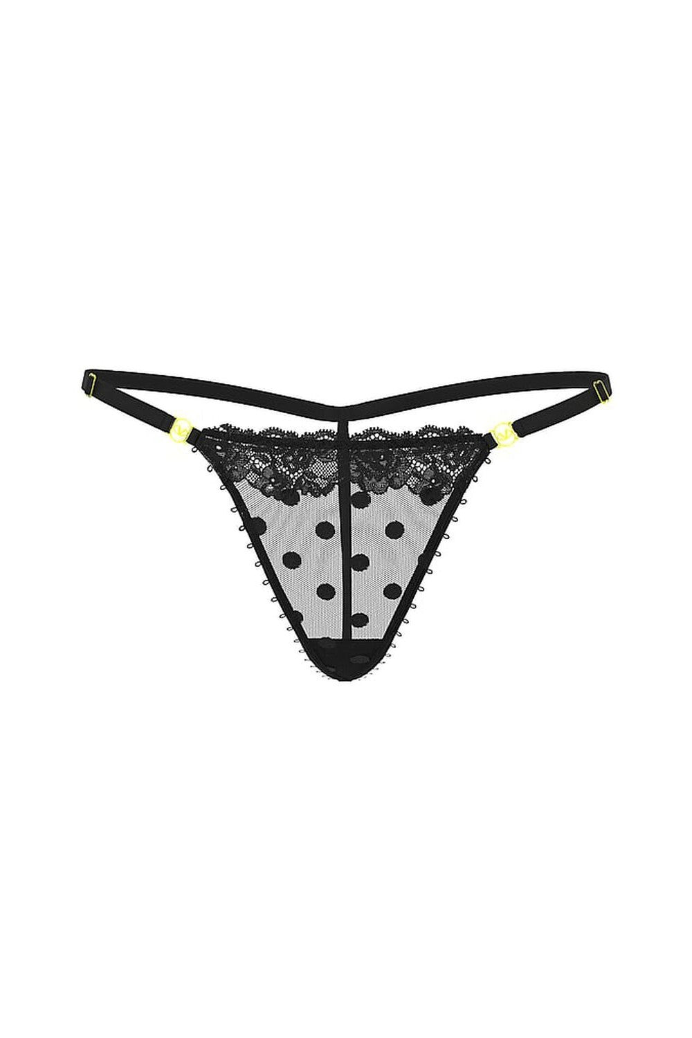 Трусики стринг с вышивкой 420895306 black