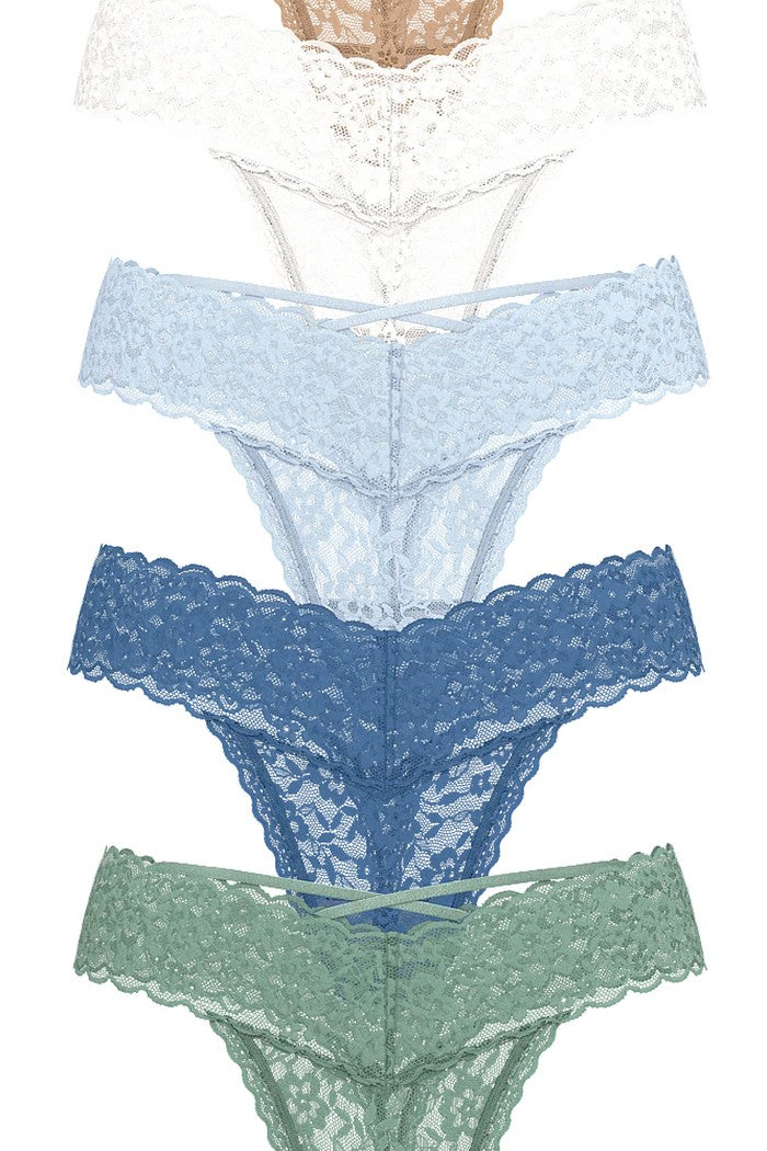 Кружевные трусики стринг 421682514 (7 шт.) multi