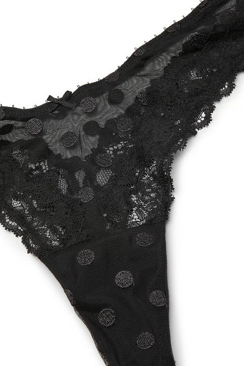 Трусики стринг с вышивкой 459818014 black