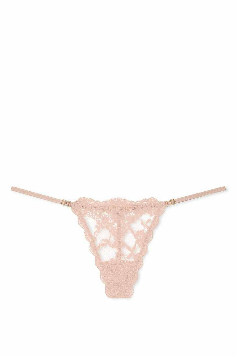 Мереживні трусики стрінги 47044852 beige Victoria`s Secret