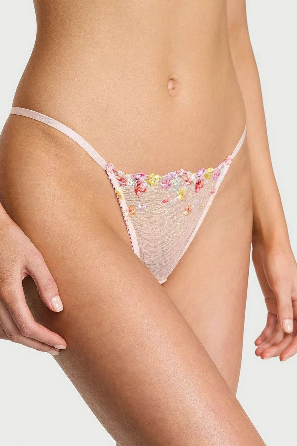 Трусики стринг с вышивкой 503532284 rose