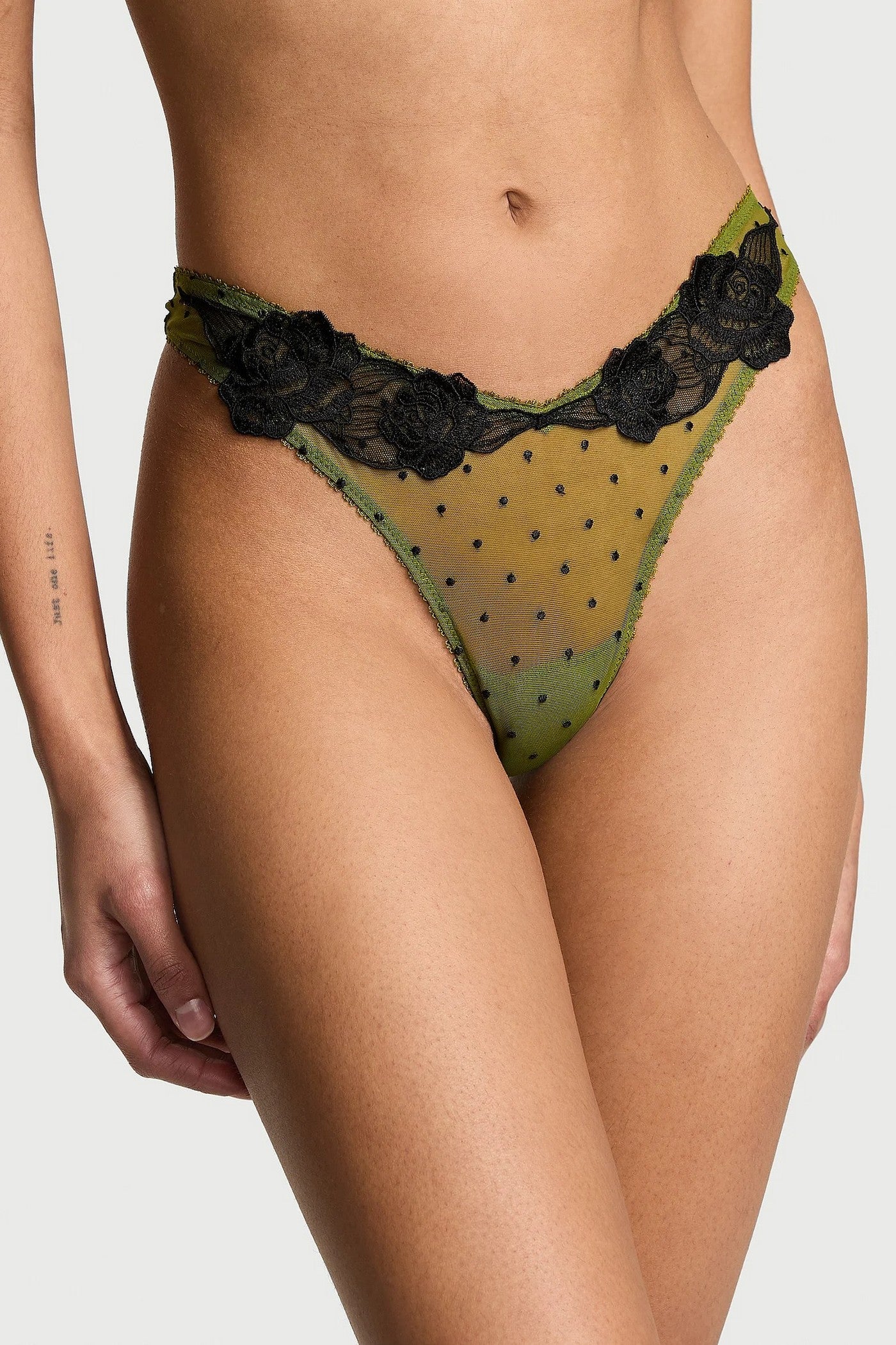 Трусики стринг с аппликацией 505258480 green