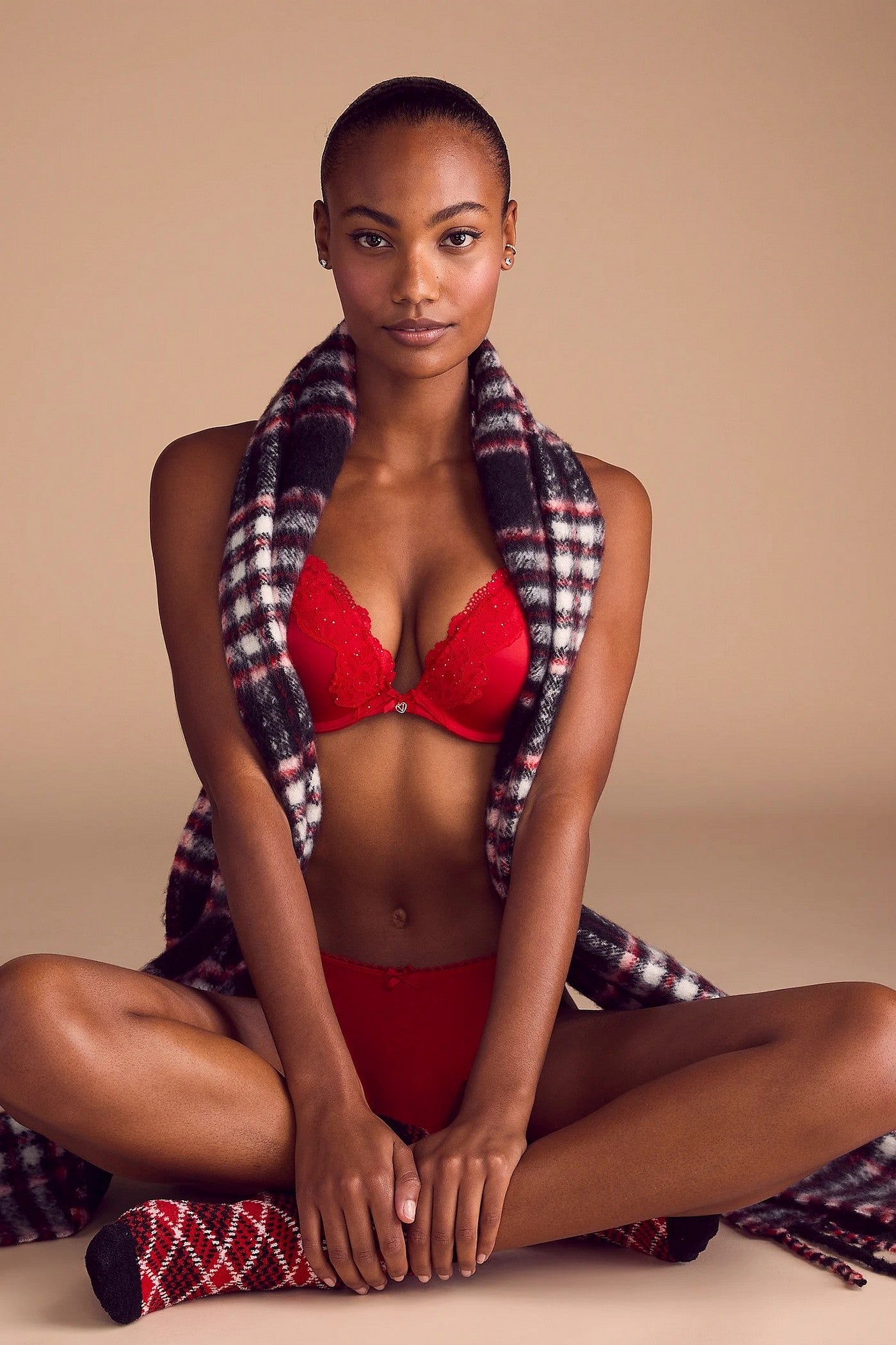 Хлопковые трусики стринг 535843782 red