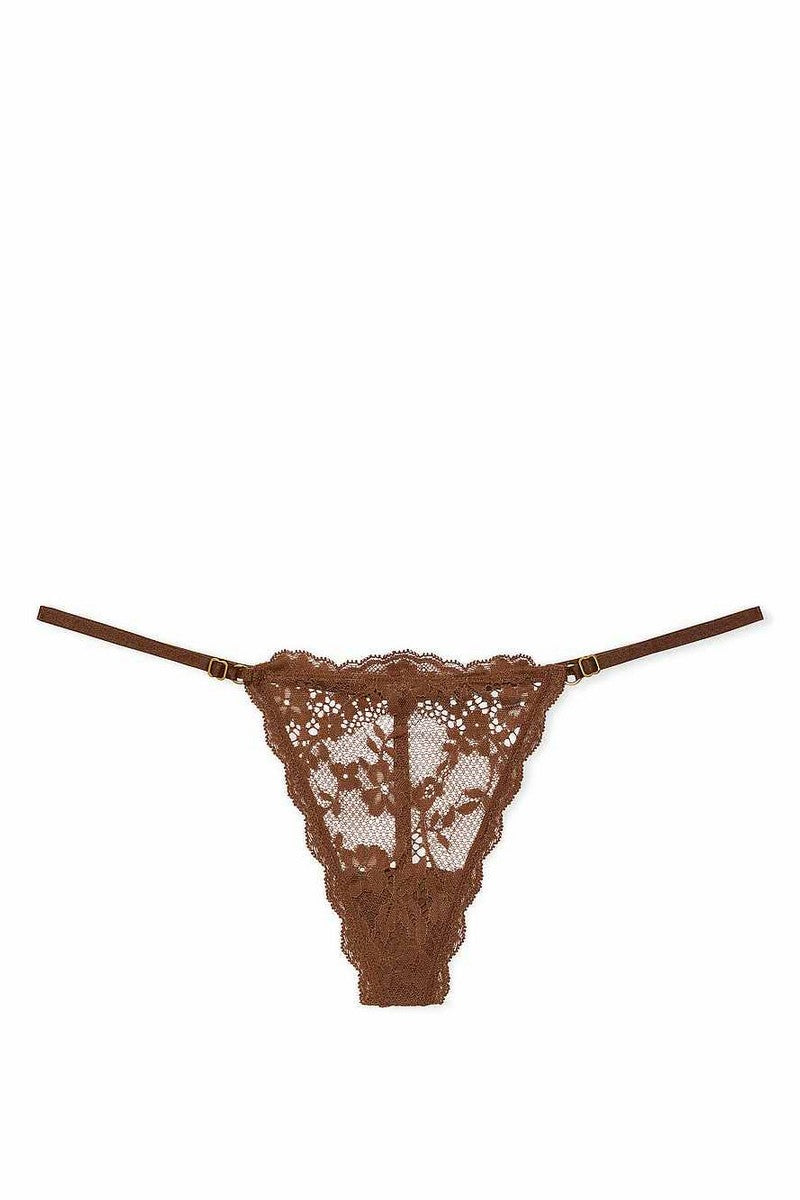 Мереживні трусики стрінги 55314364 brown Victoria`s Secret