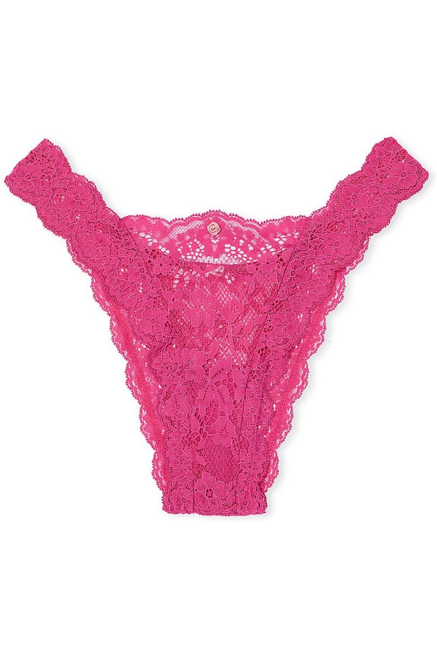 Кружевные трусики бразилиана 585166133 pink